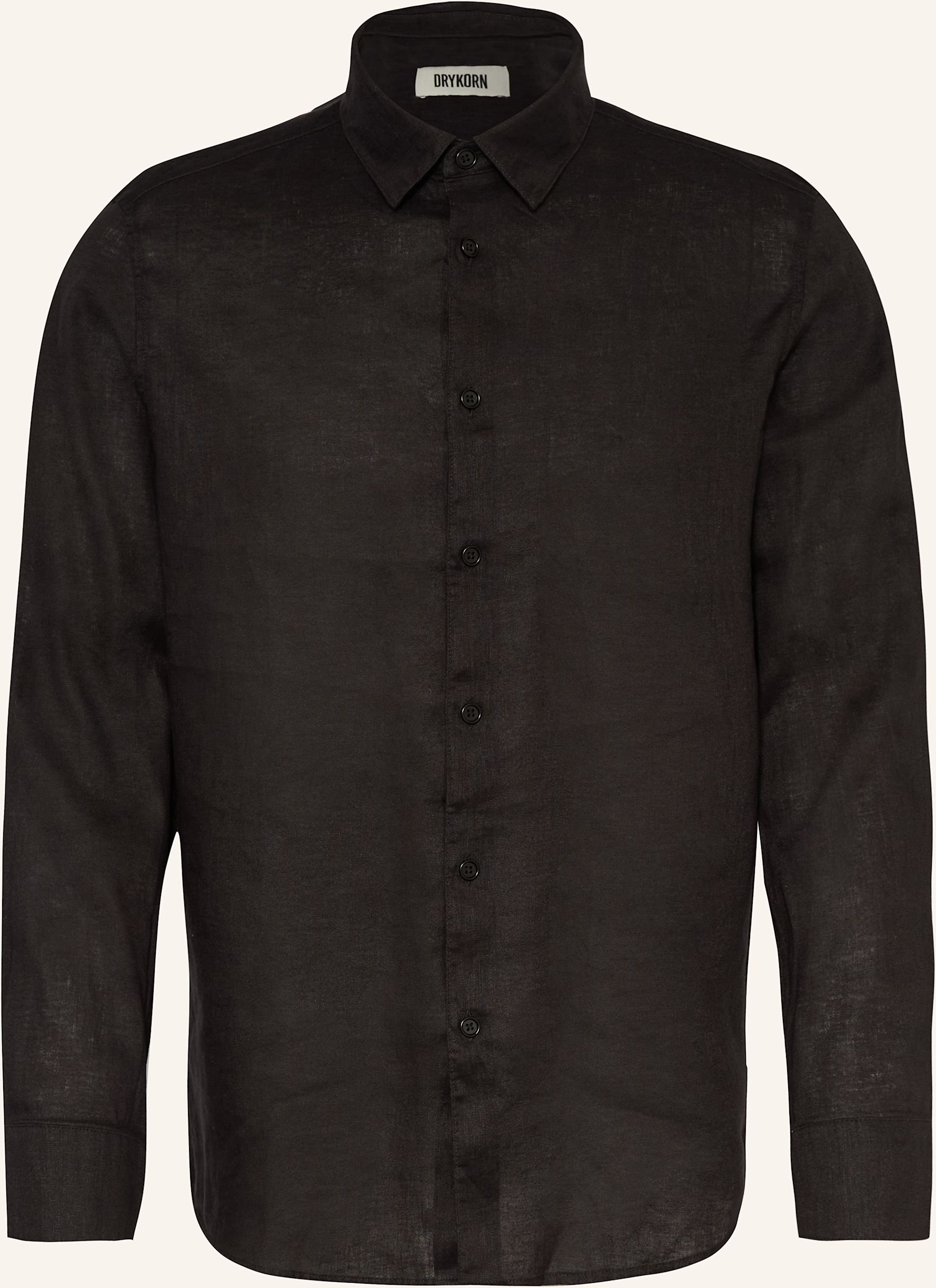 Drykorn Hemd Ramis Regular Fit Aus Leinen schwarz