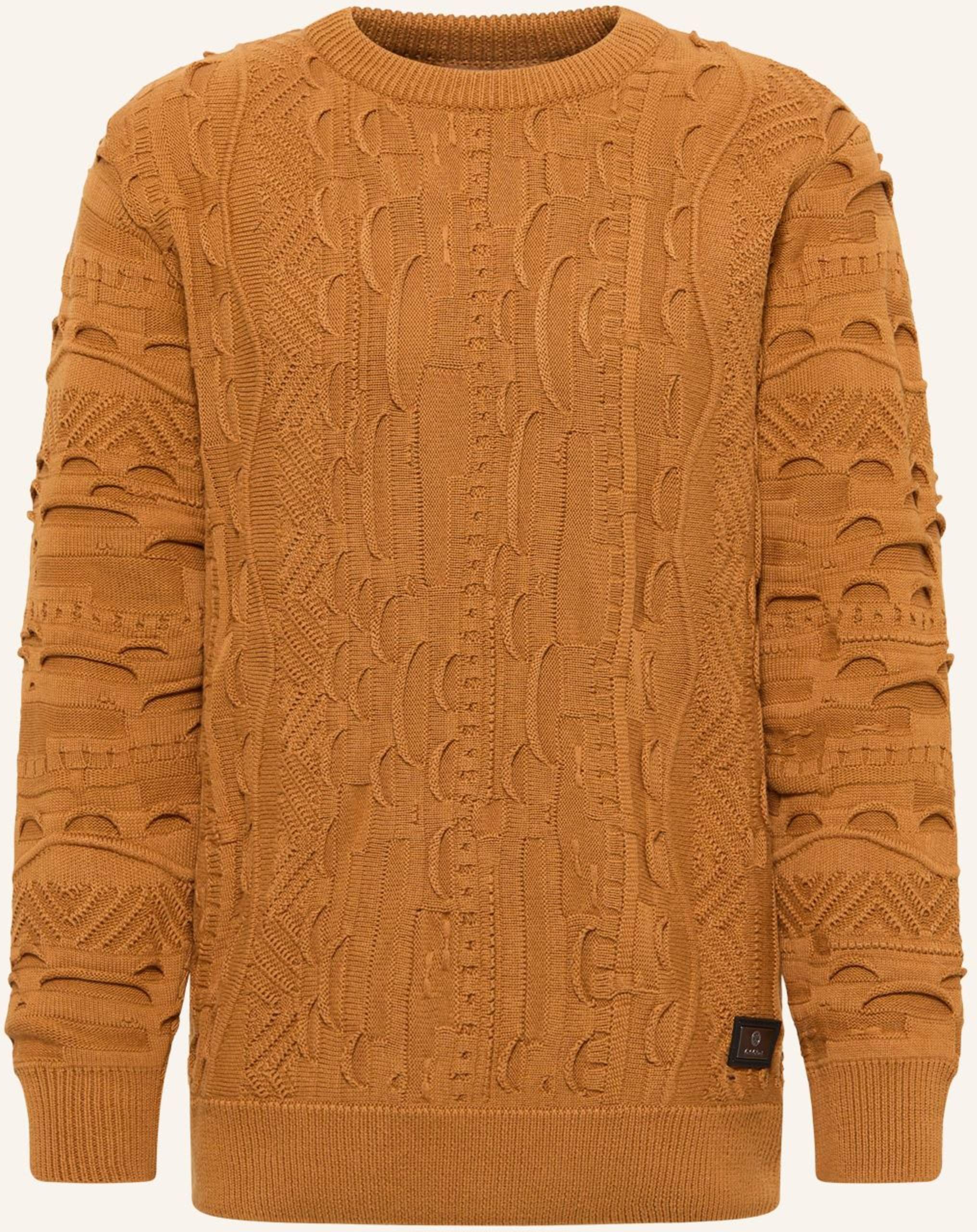 Carlo Colucci Unifarbener Strickpullover Esposini braun