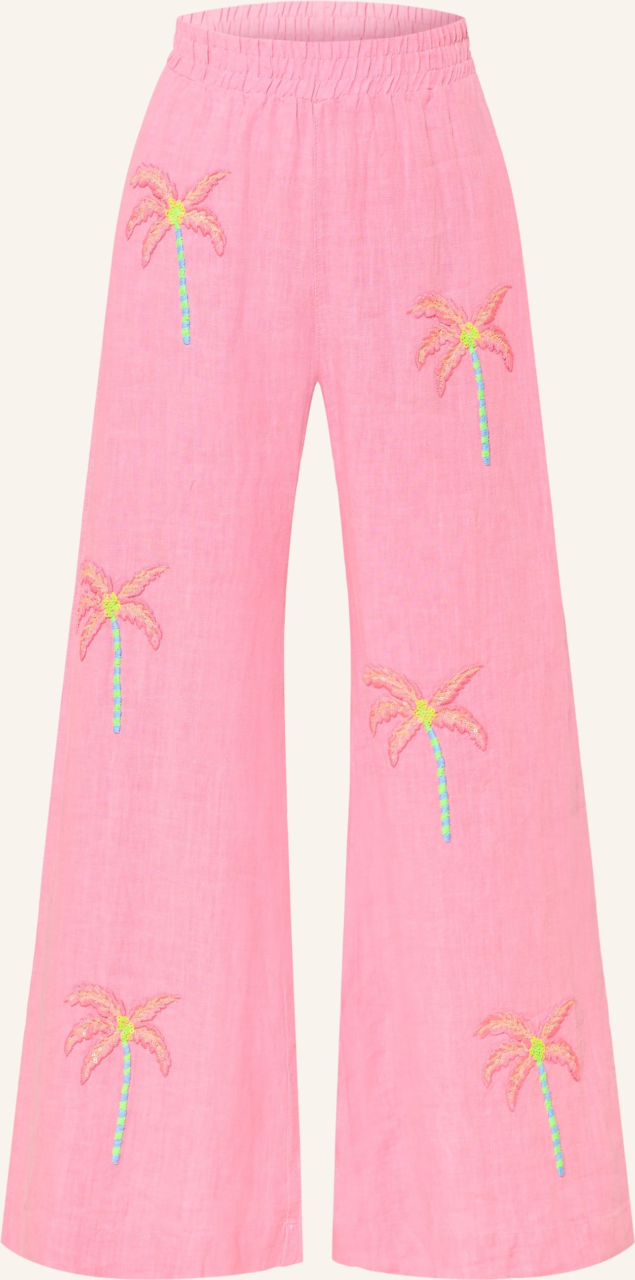 Grace Marlenehose Aus Leinen Mit Pailletten pink