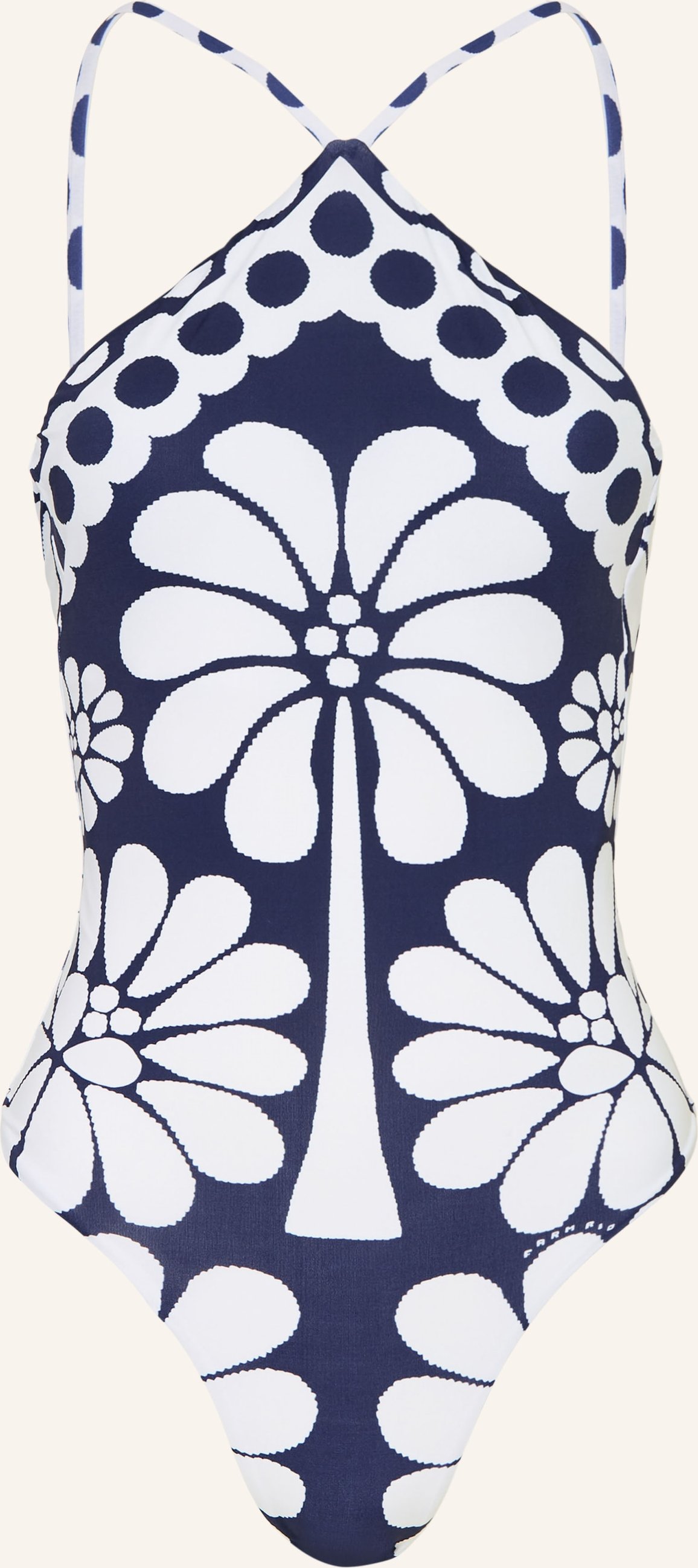 Farm Rio High-Neck-Badeanzug Palermo blau