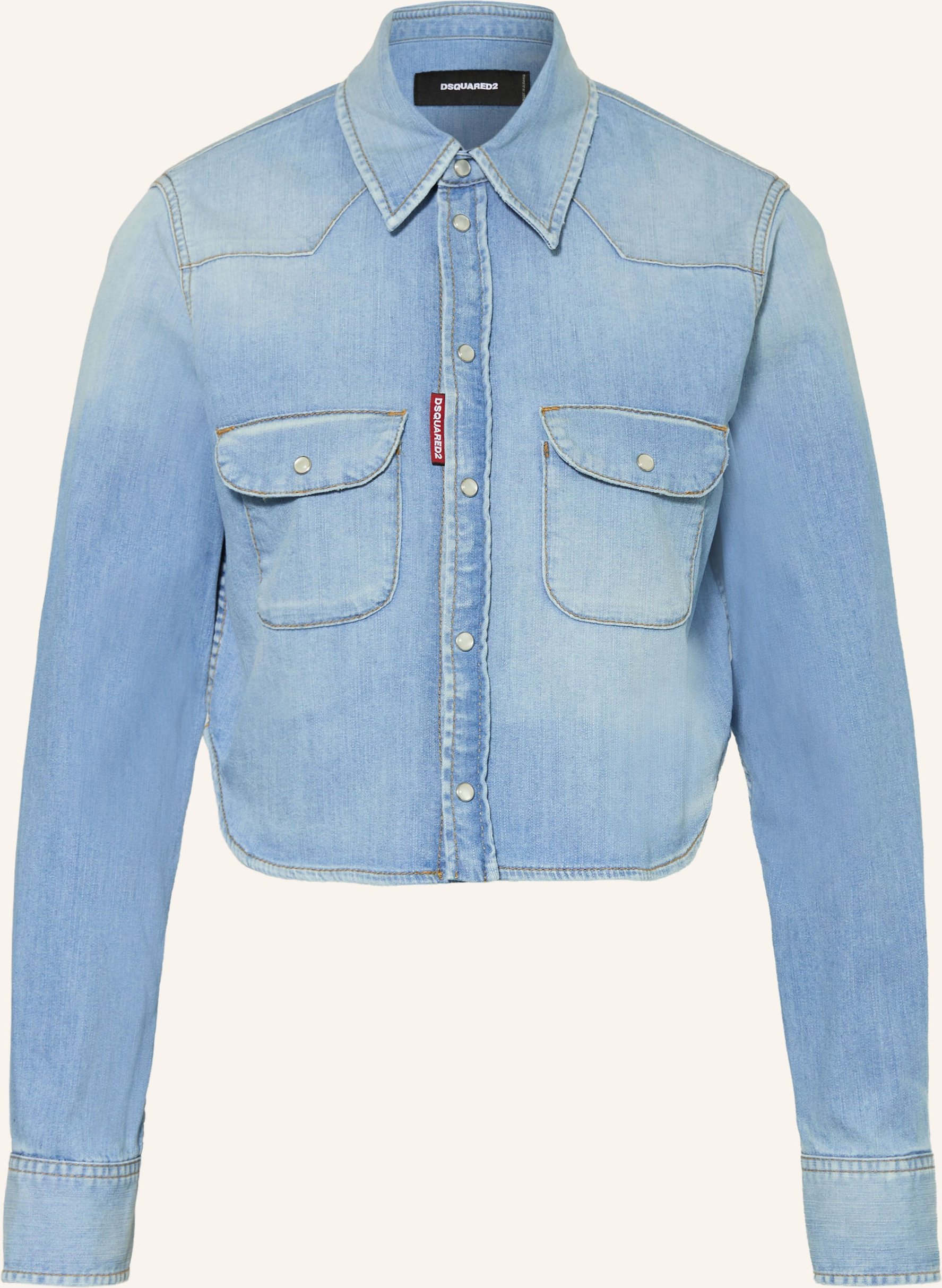 dsquared2 Cropped-Jeansbluse blau
