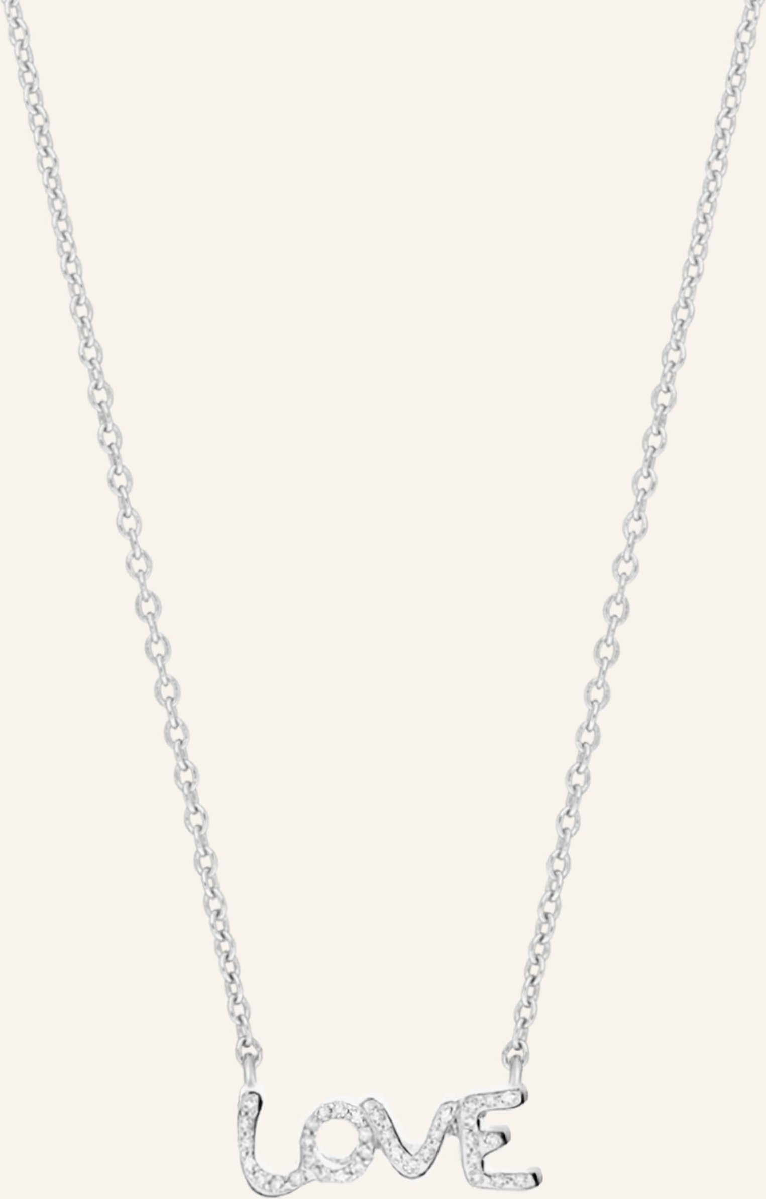 Leaf Halskette Tiny Love Aus 14 Karat Weißgold Mit Diamanten silber