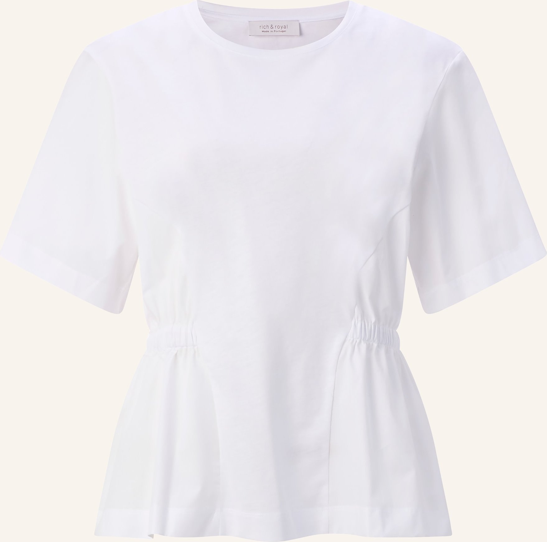 Rich & Royal T-Shirt Im Materialmix weiss