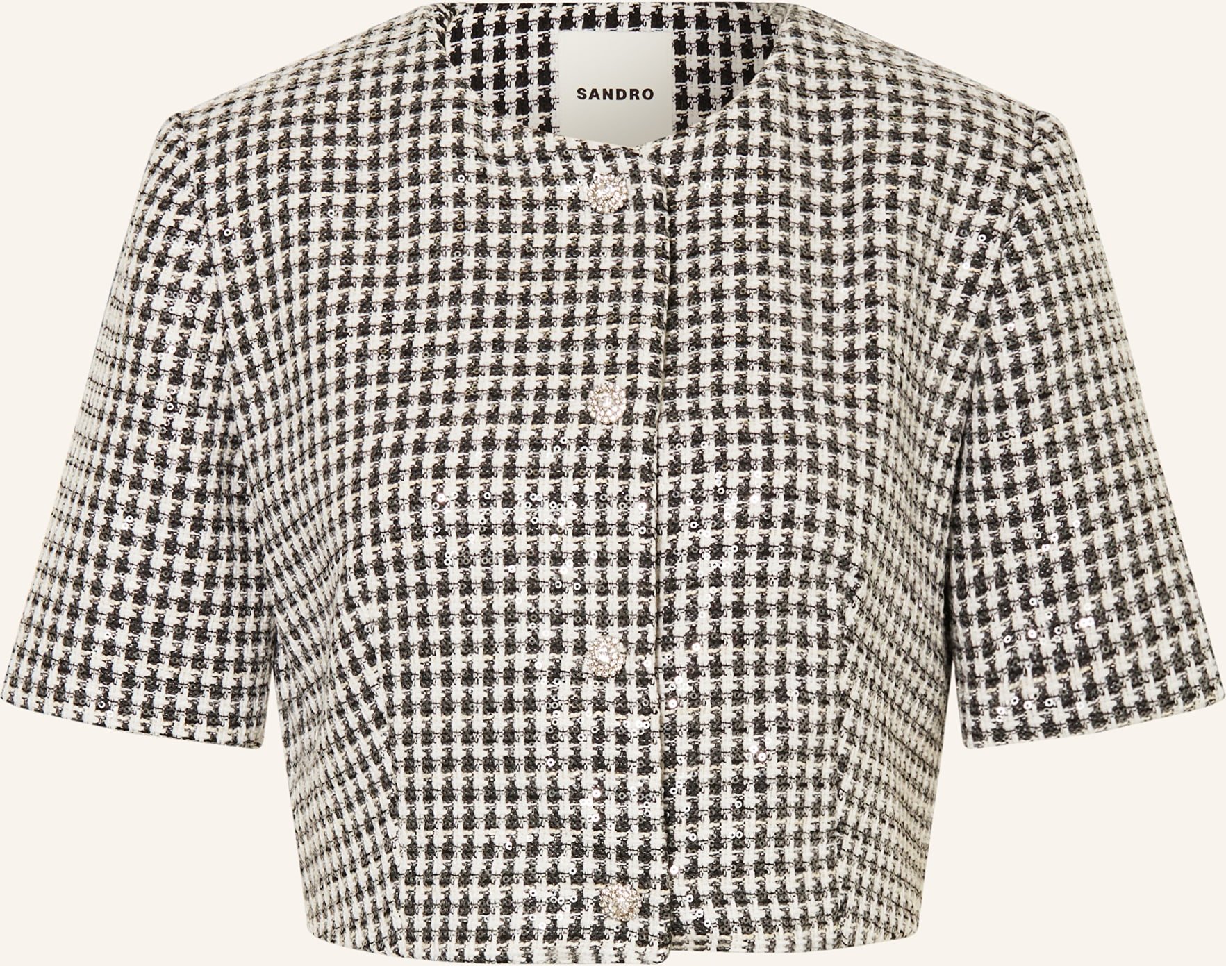 Sandro Kastenjacke Aus Tweed Mit Pailletten schwarz