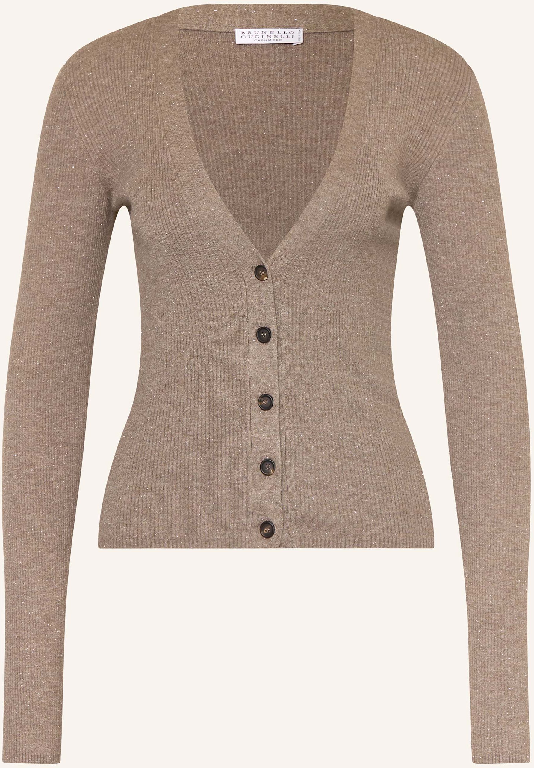Brunello Cucinelli Strickjacke Mit Cashmere Und Glitzergarn braun