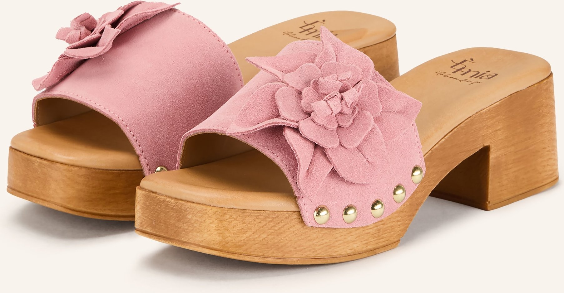 È Mia Plateau-Mules Mit Nieten rosa