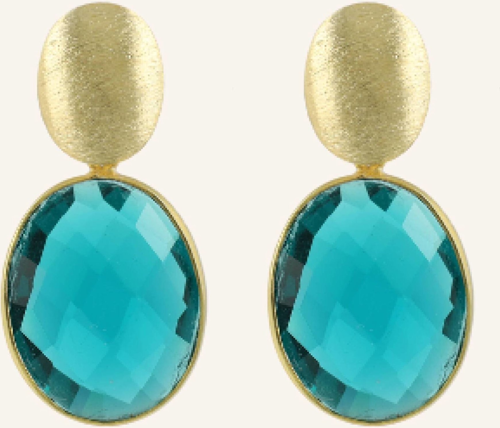 Lott.Gioielli Ohrhänger Giorgia Framed Oval S Teal Blue By Glambou gold