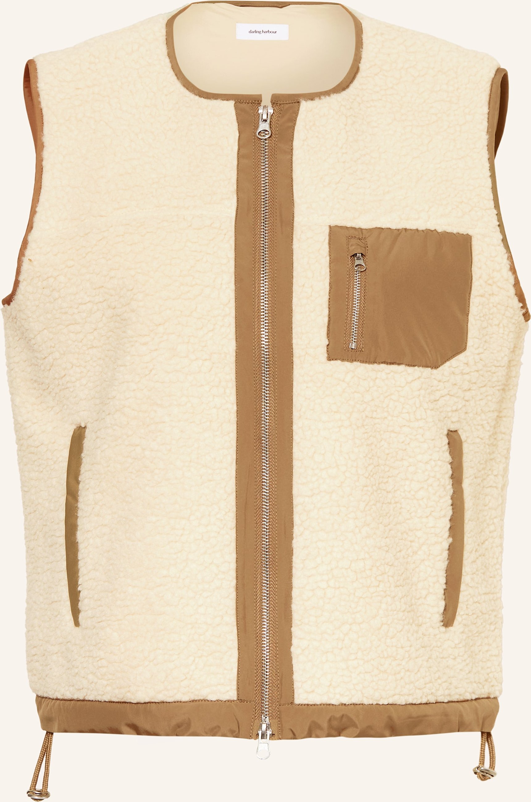 Darling Harbour Teddyfell-Weste weiss