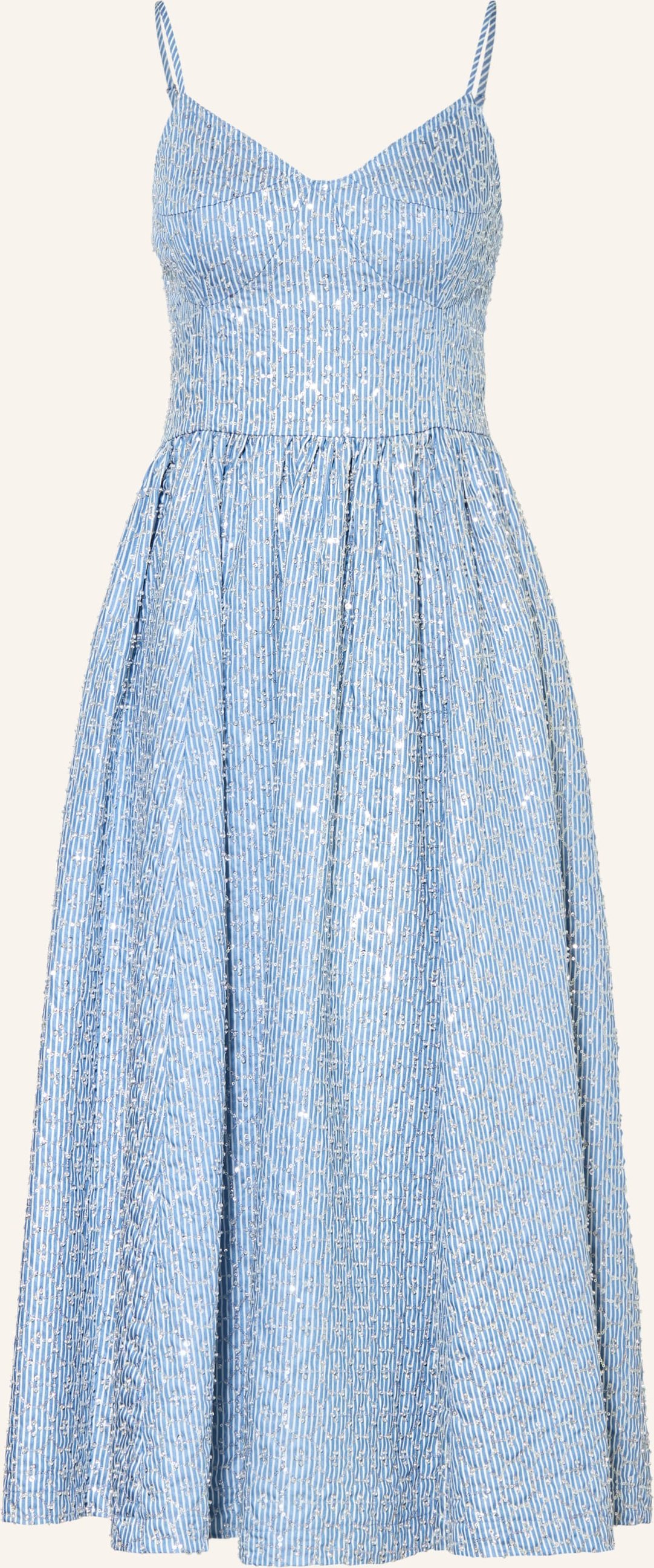 Sandro Kleid Mit Pailletten Und Schmuckperlen blau