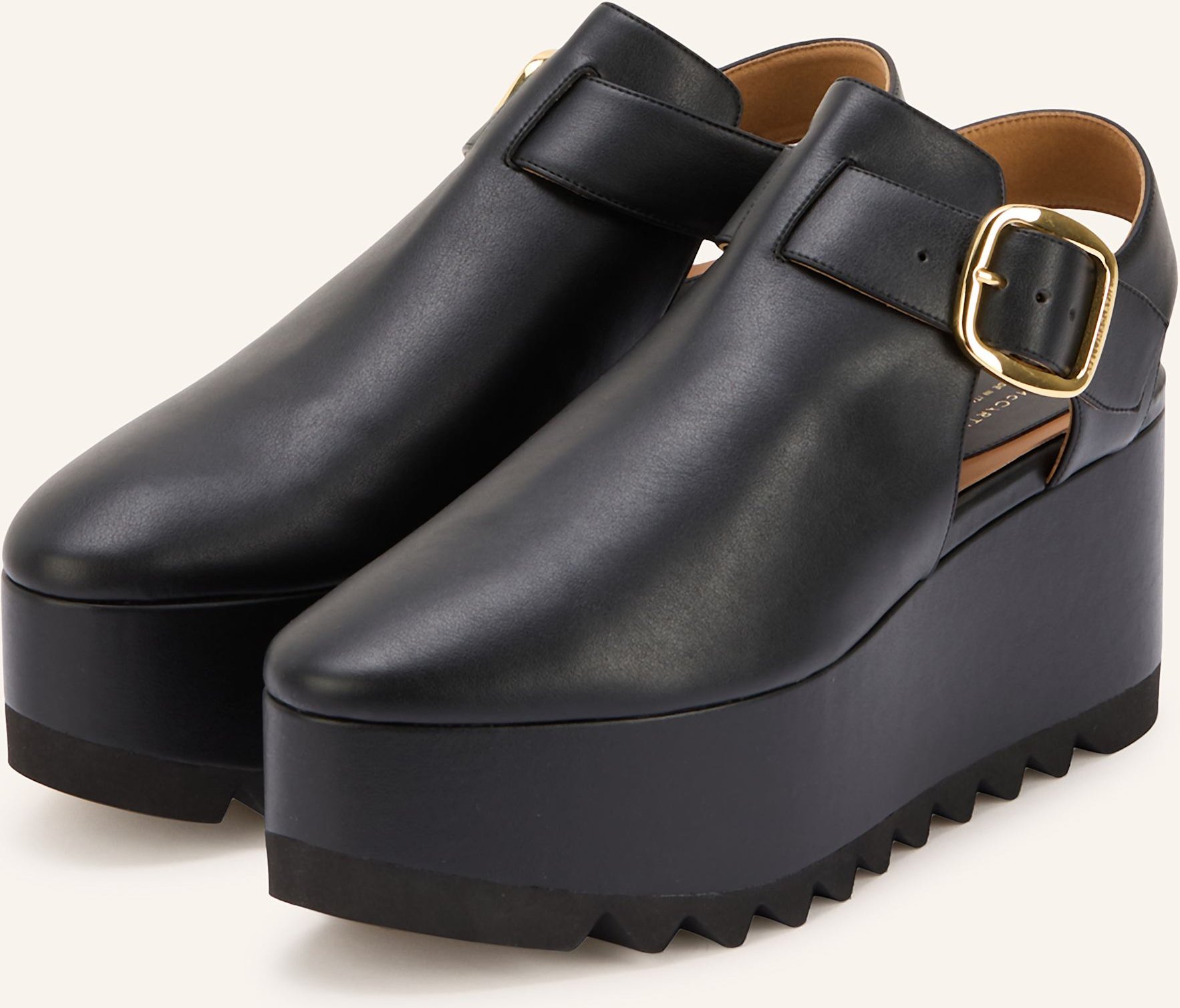Thumbnail - Stella Mccartney Plateau-Wegdes Elyse Alter schwarz