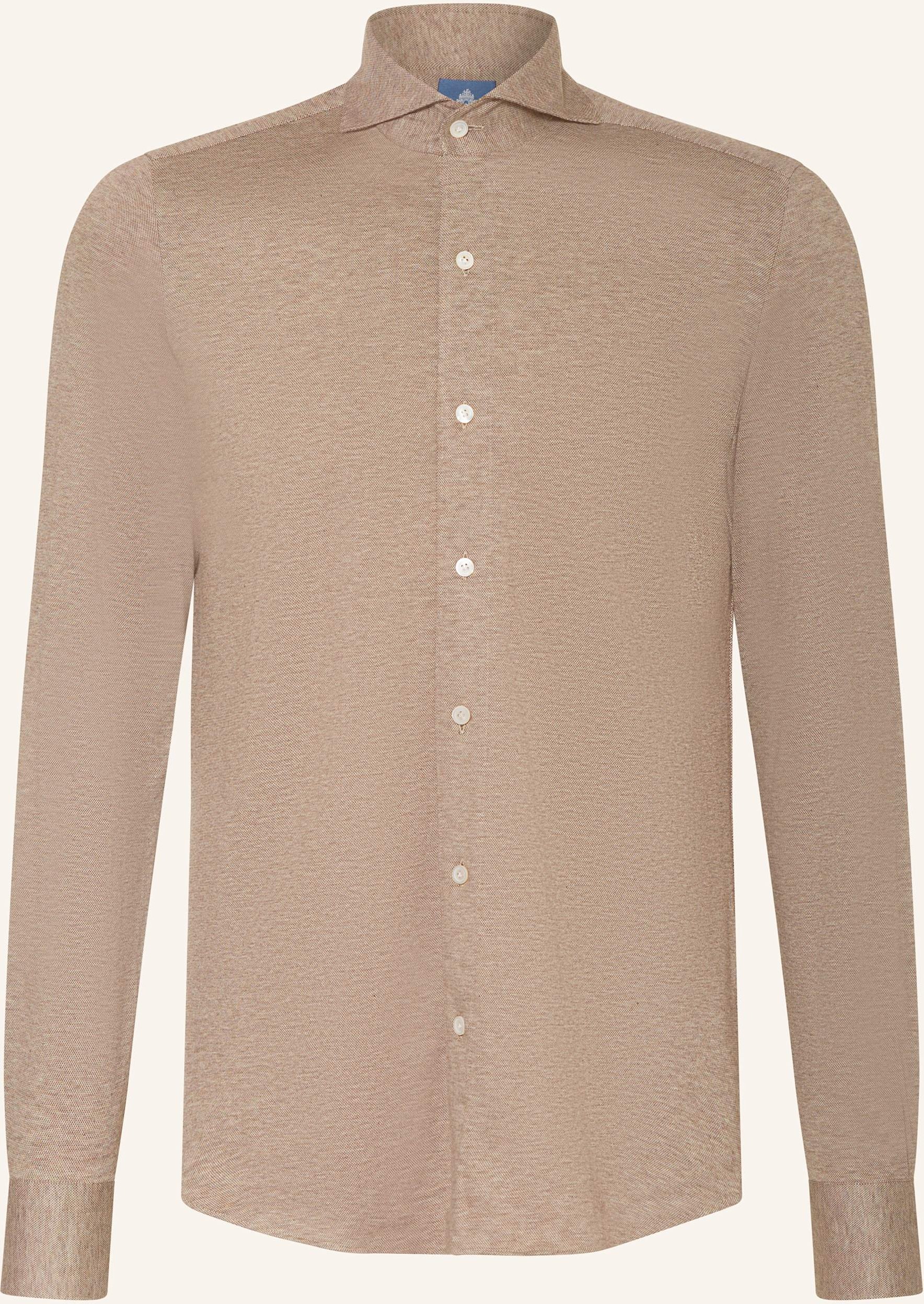 Finamore 1925 Piqué-Hemd Toronto Sergio Slim Fit beige