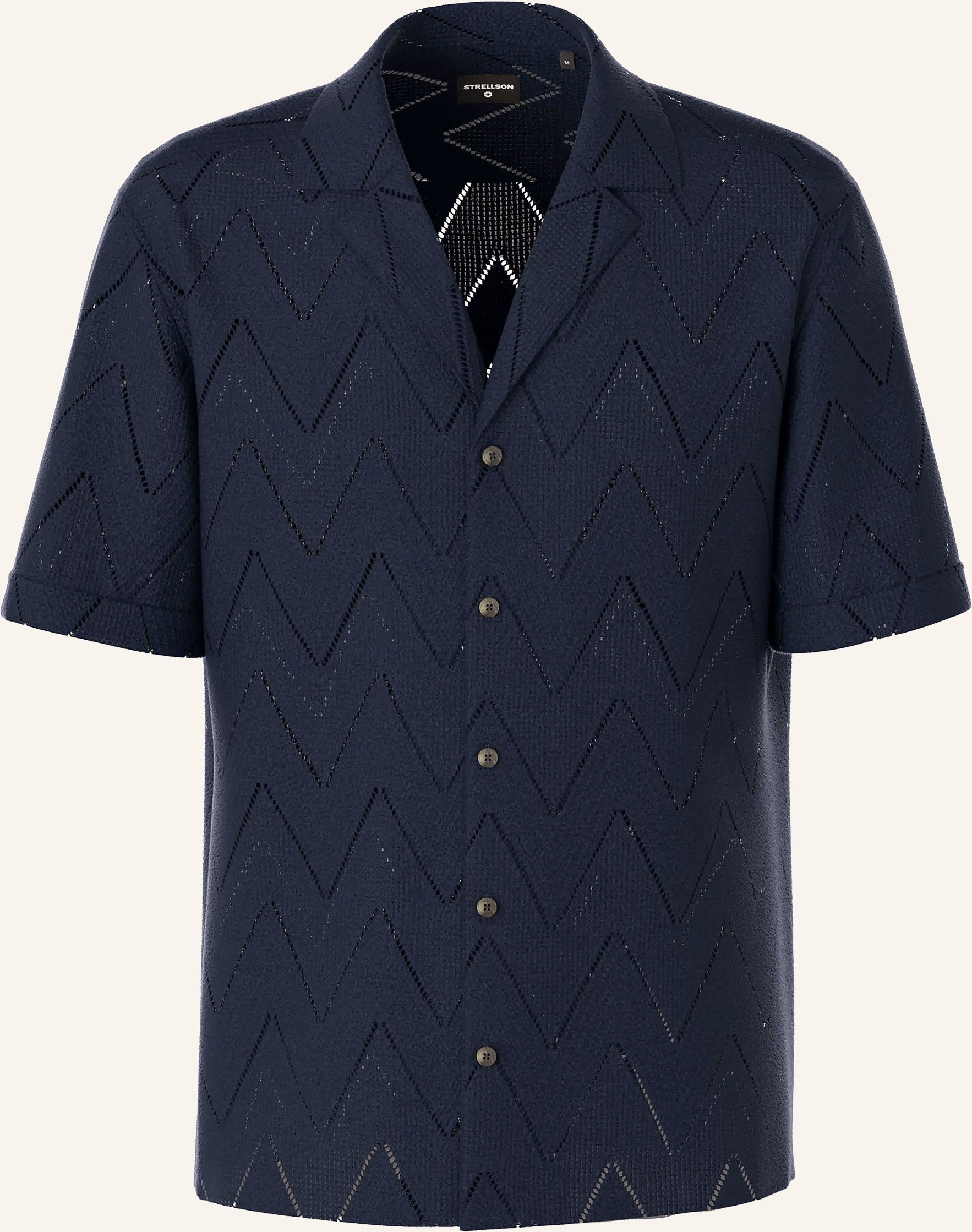 Strellson Strick-Resorthemd Clint Regular Fit blau