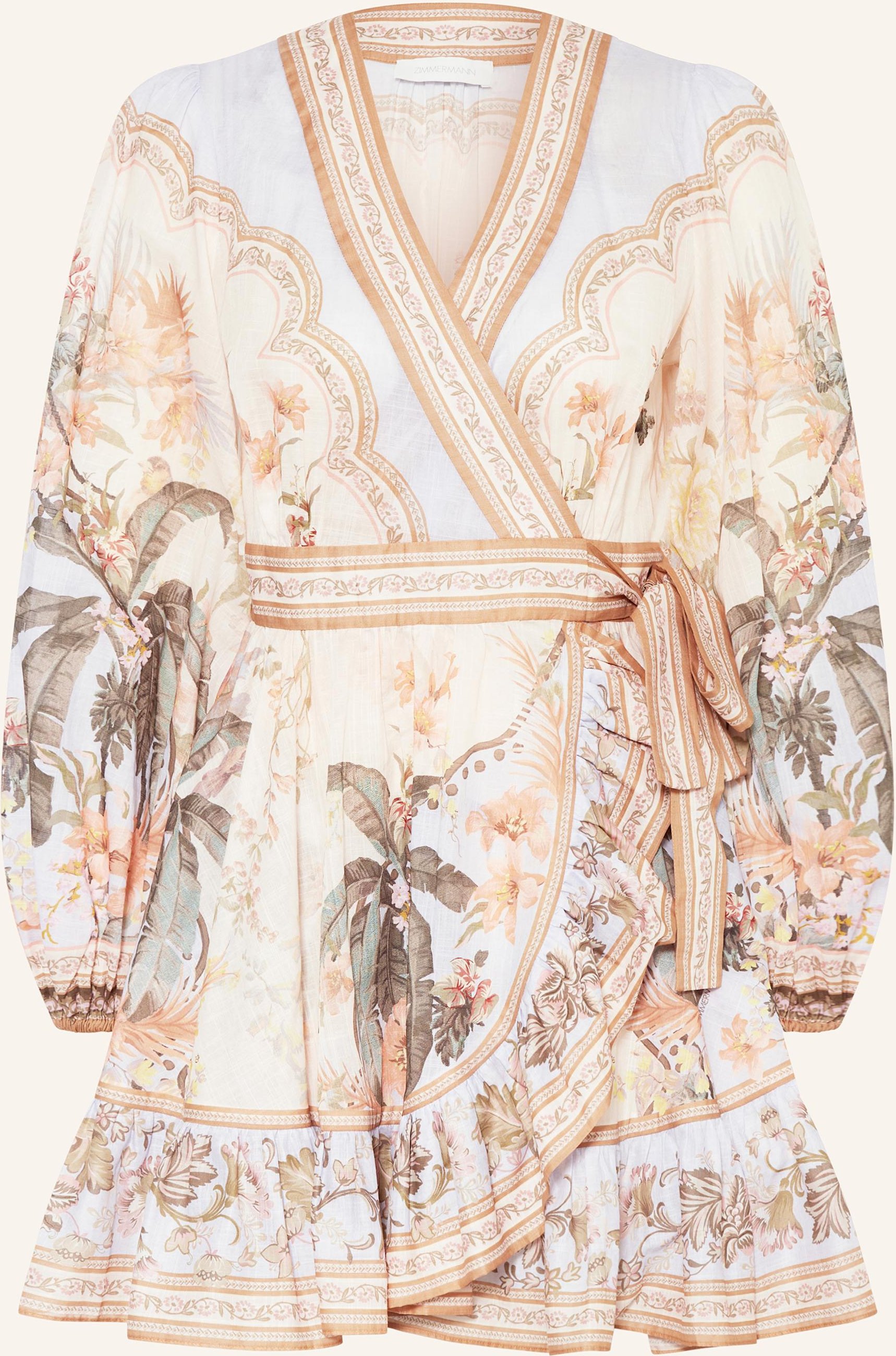 Zimmermann Wickelkleid Wylie Mit Volants blau