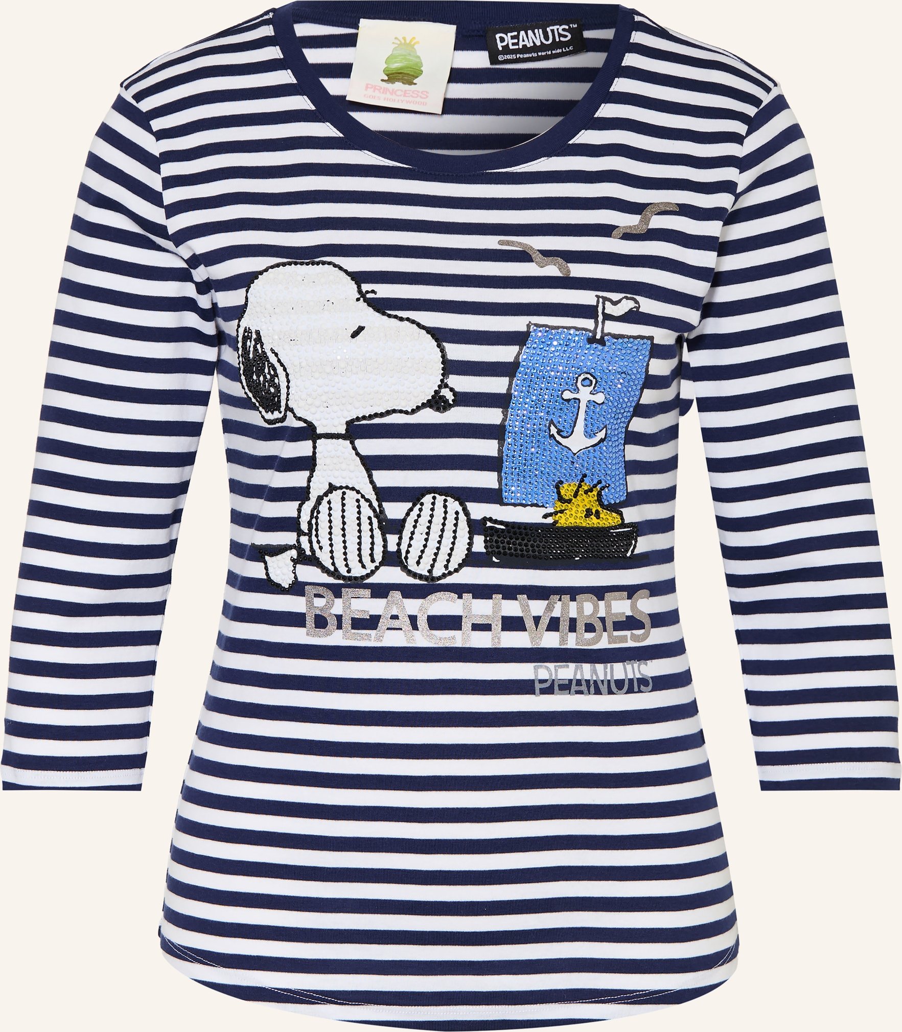 Princess Goes Hollywood Shirt Mit 3/4-Arm Und Schmucksteinen blau