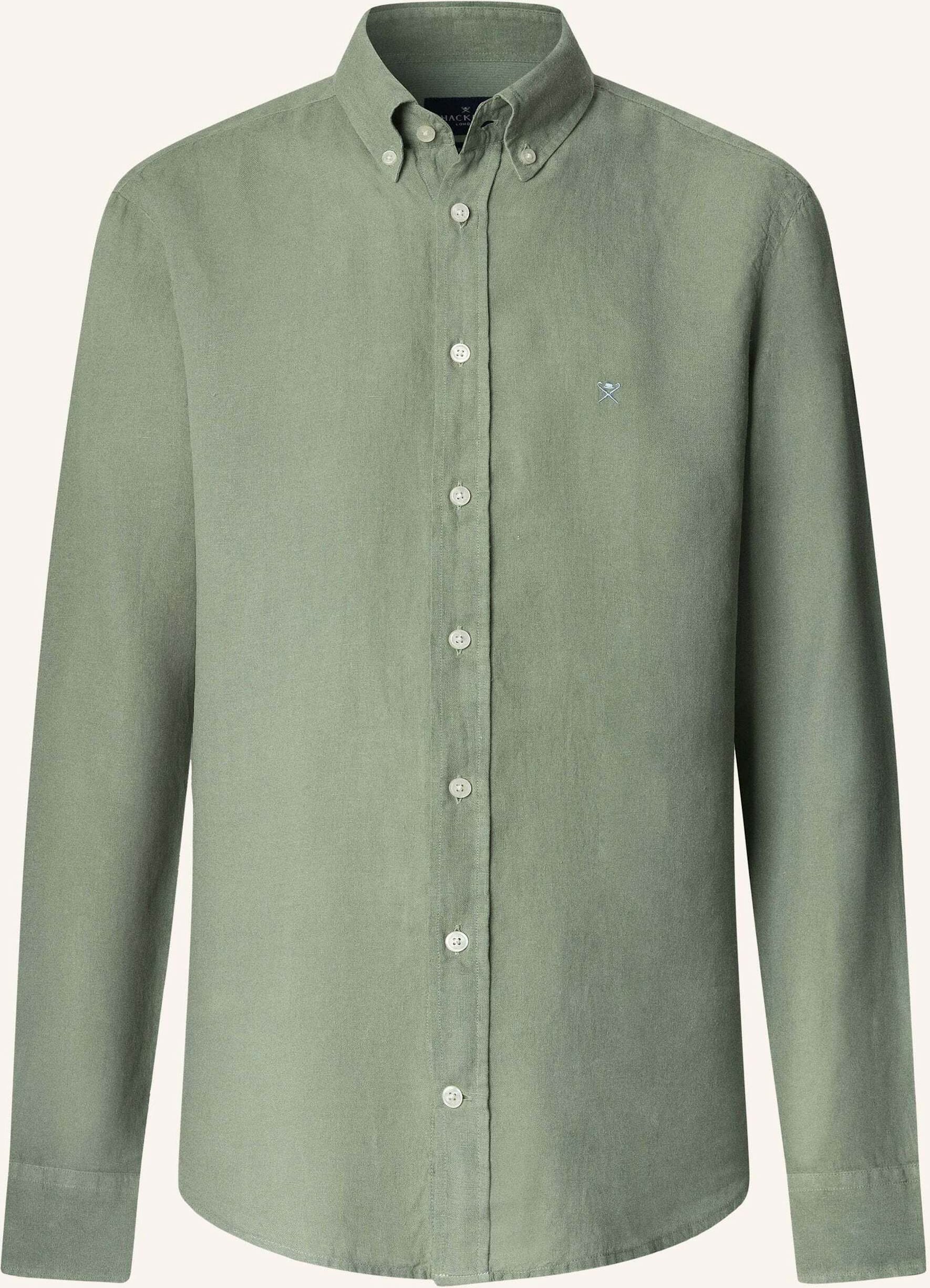 Hackett London Freizeithemd Ess Gmd Linen Brpt gruen