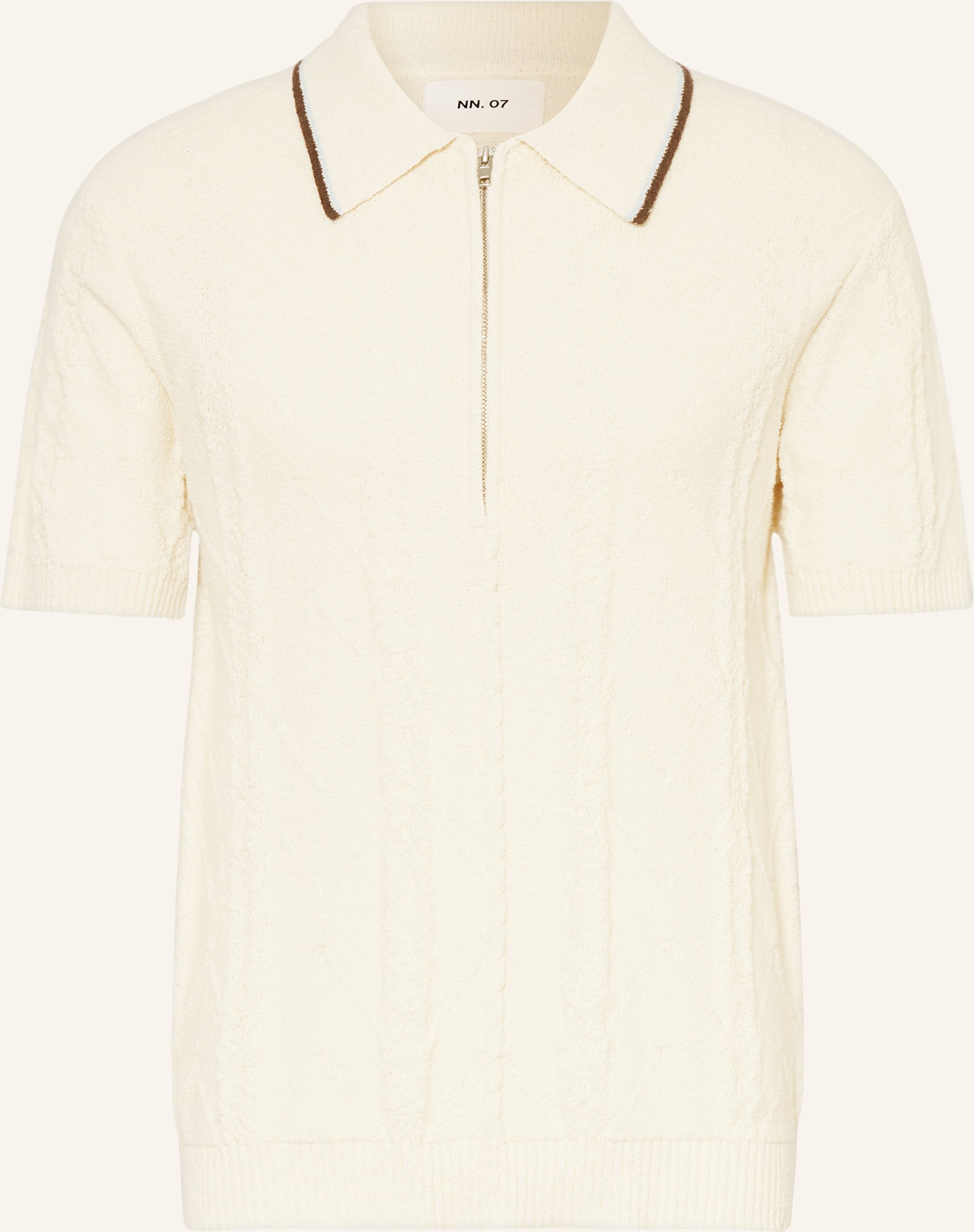 Nn.07 Strick-Poloshirt Gustav weiss