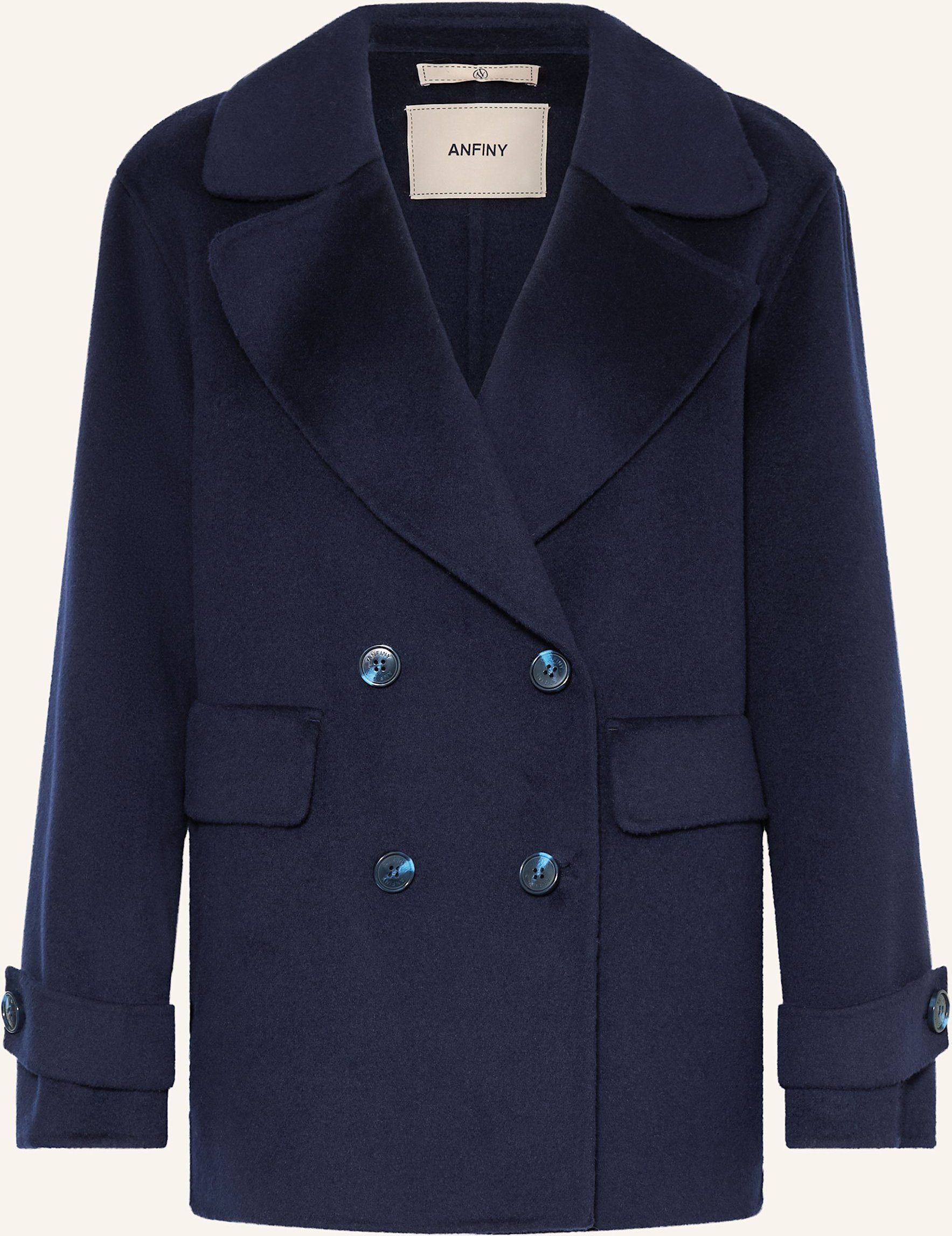 Anfiny Wollmantel Rachel blau