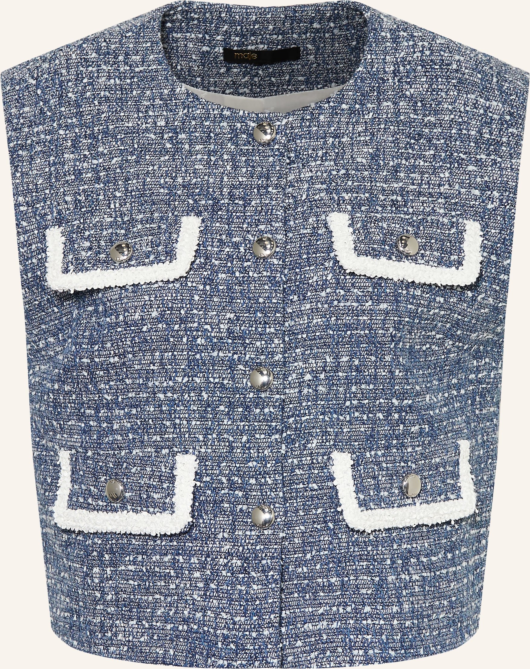 Maje Bouclé-Weste blau