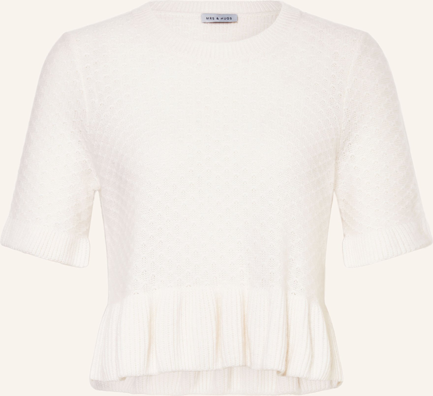 Mrs & Hugs Strickshirt Mit Cashmere weiss