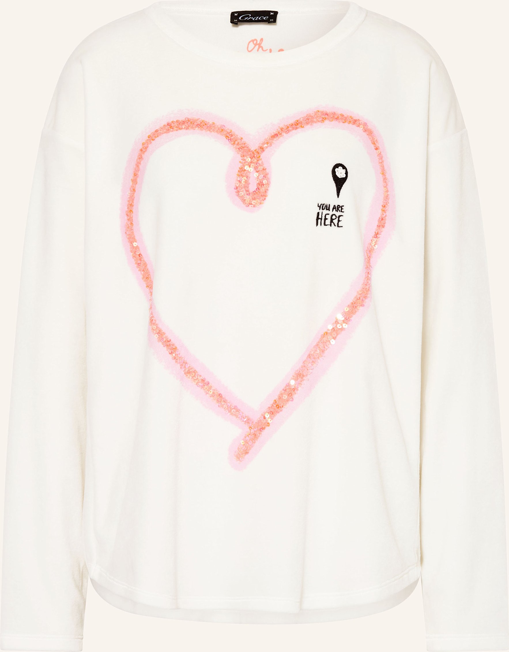 Grace Nickishirt Mit Pailletten weiss