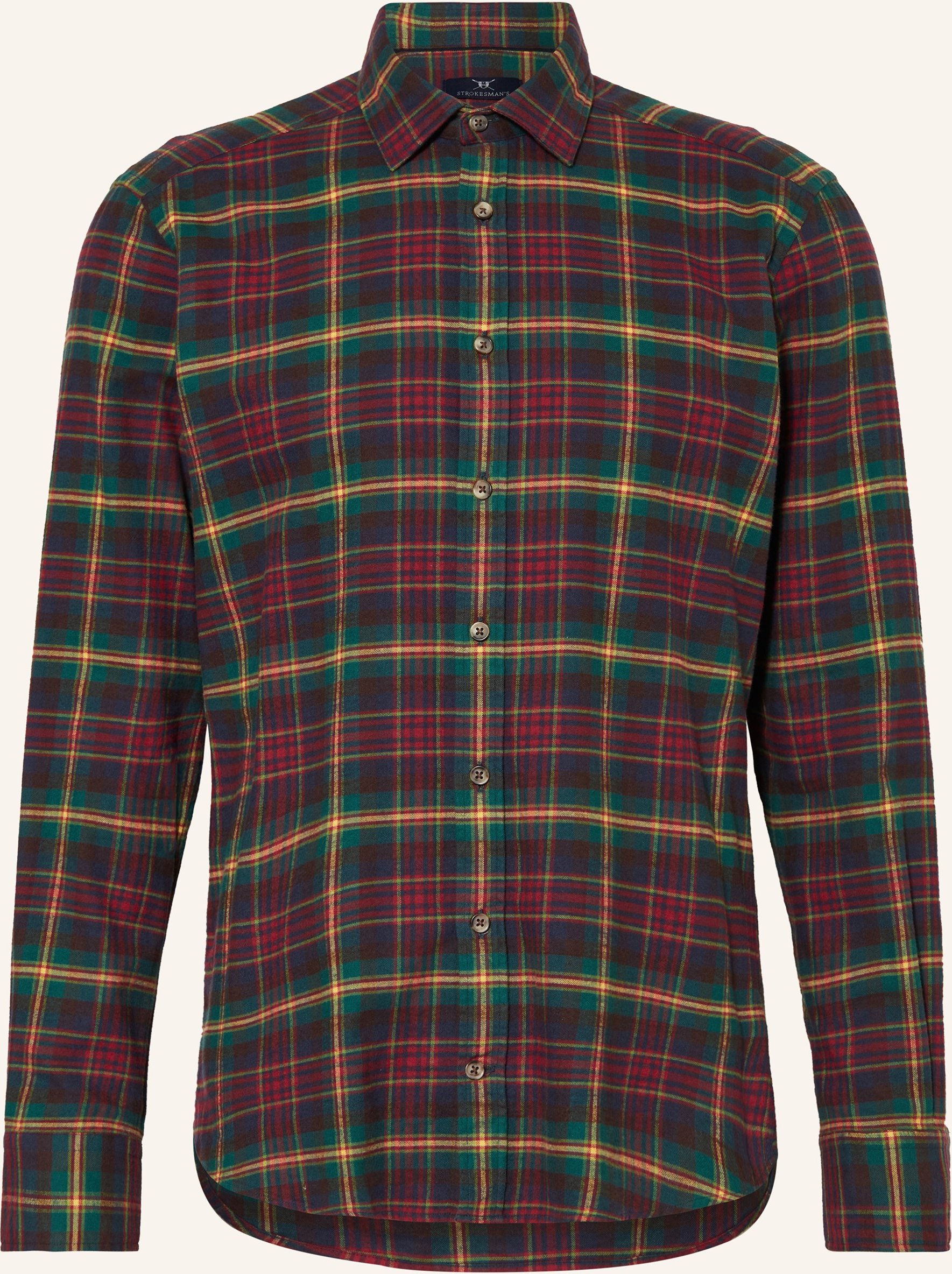 Strokesman's Flanellhemd Regular Fit rot