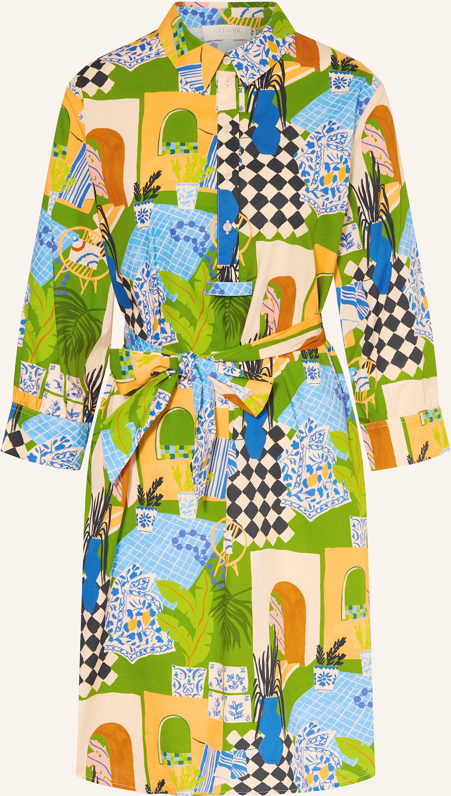 Catnoir Hemdblusenkleid Mit 3/4-Arm gruen