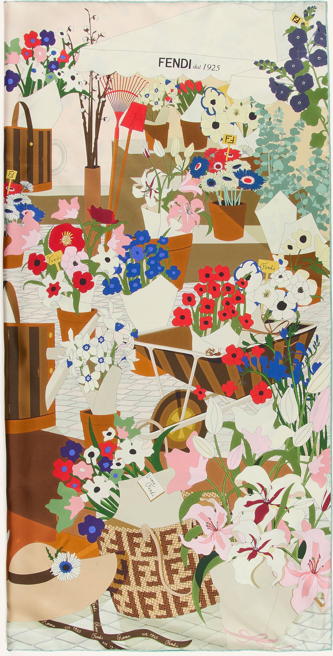 Thumbnail - Fendi Seidentuch beige