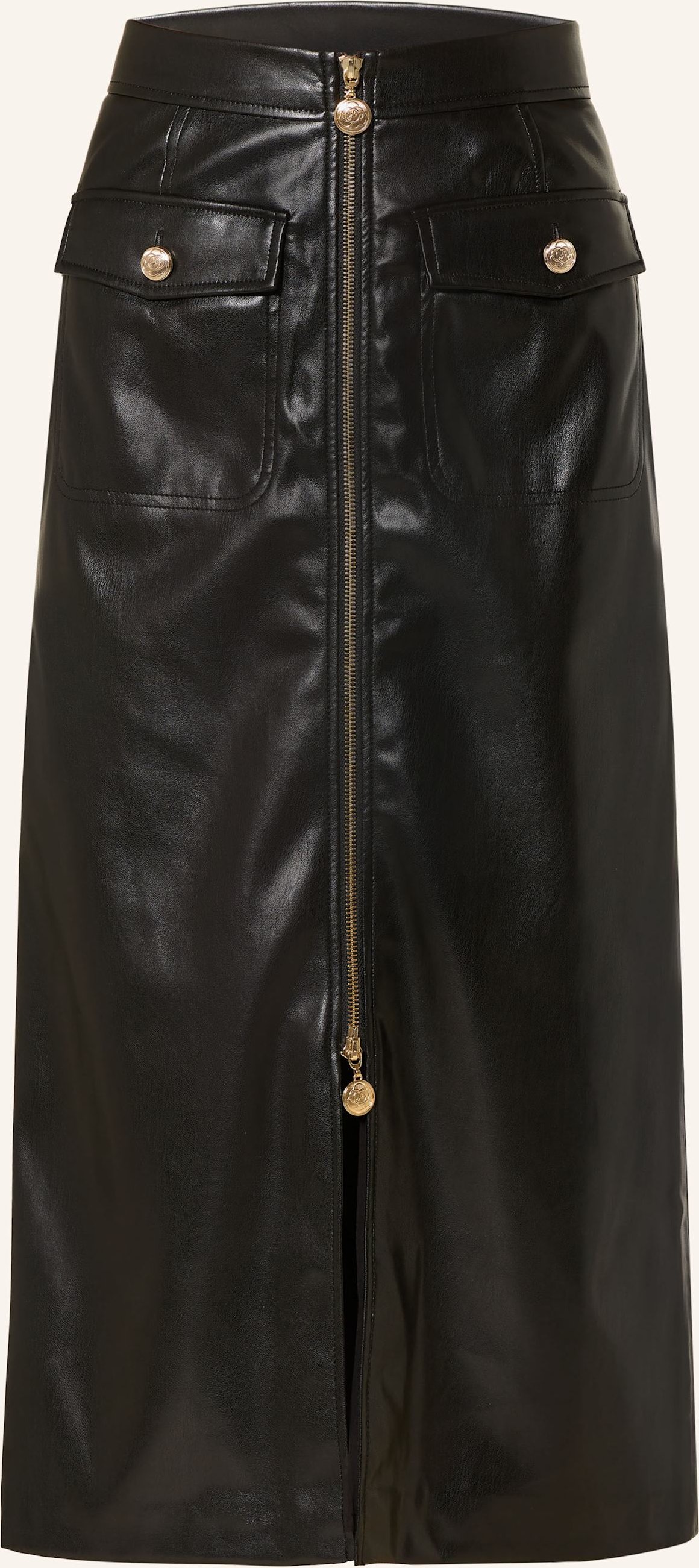 Joseph Ribkoff Rock In Lederoptik schwarz