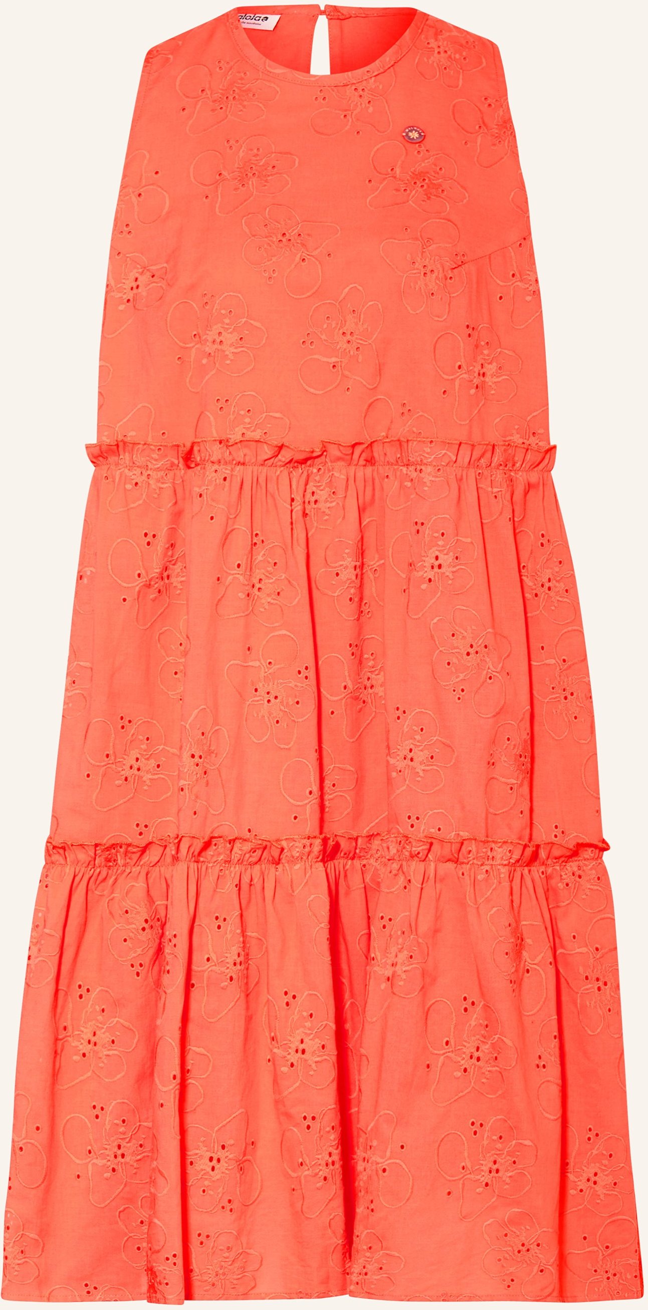 Maloja Kleid Grundlseem. Aus Lochspitze rot
