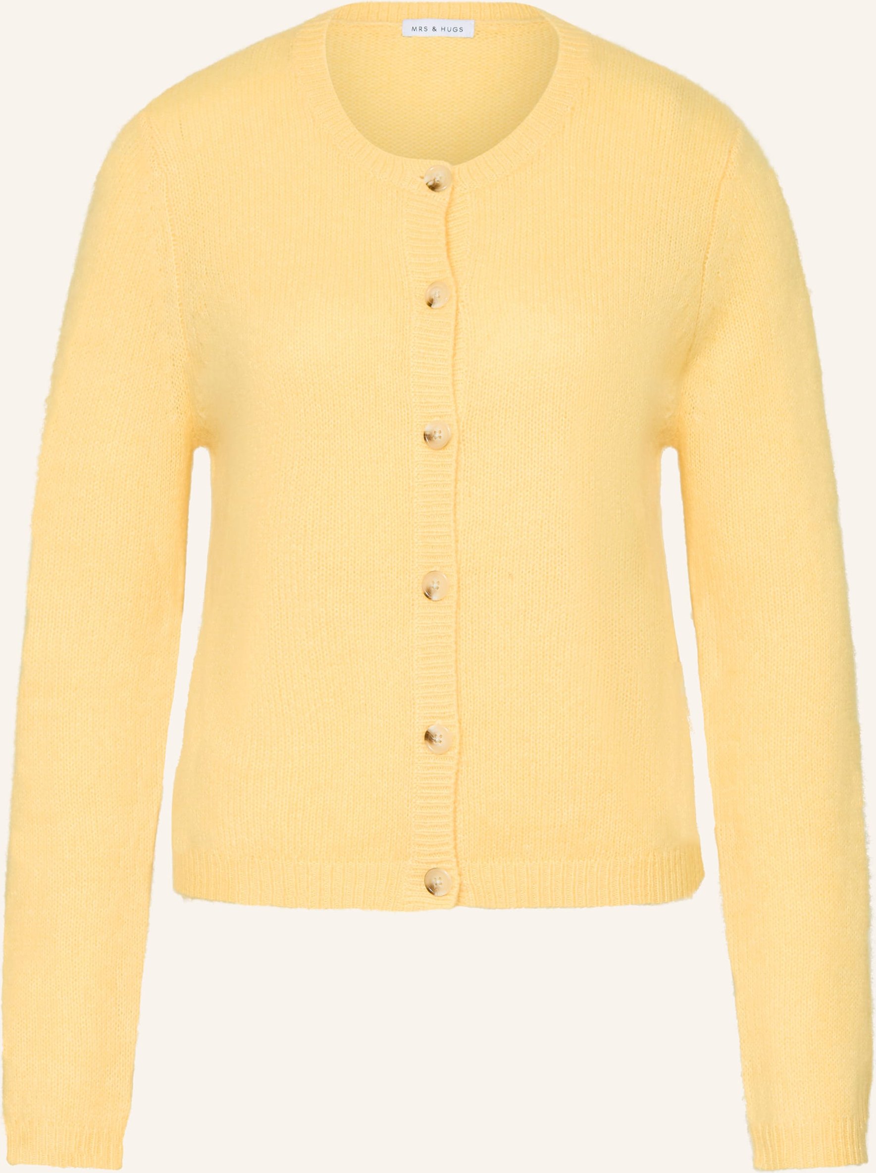 Mrs & Hugs Strickjacke Mit Cashmere gelb