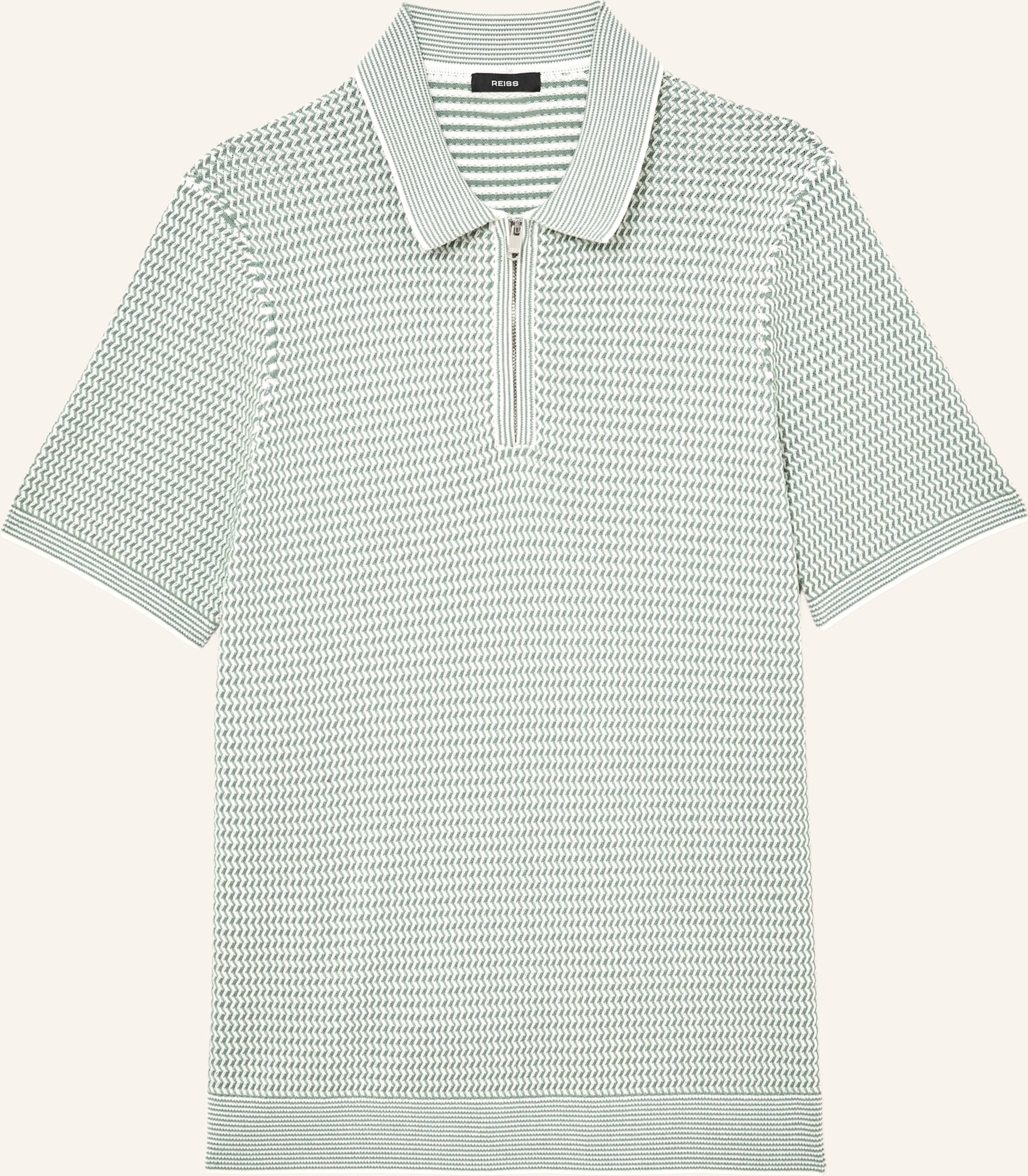 Reiss Strick-Poloshirt Brink gruen