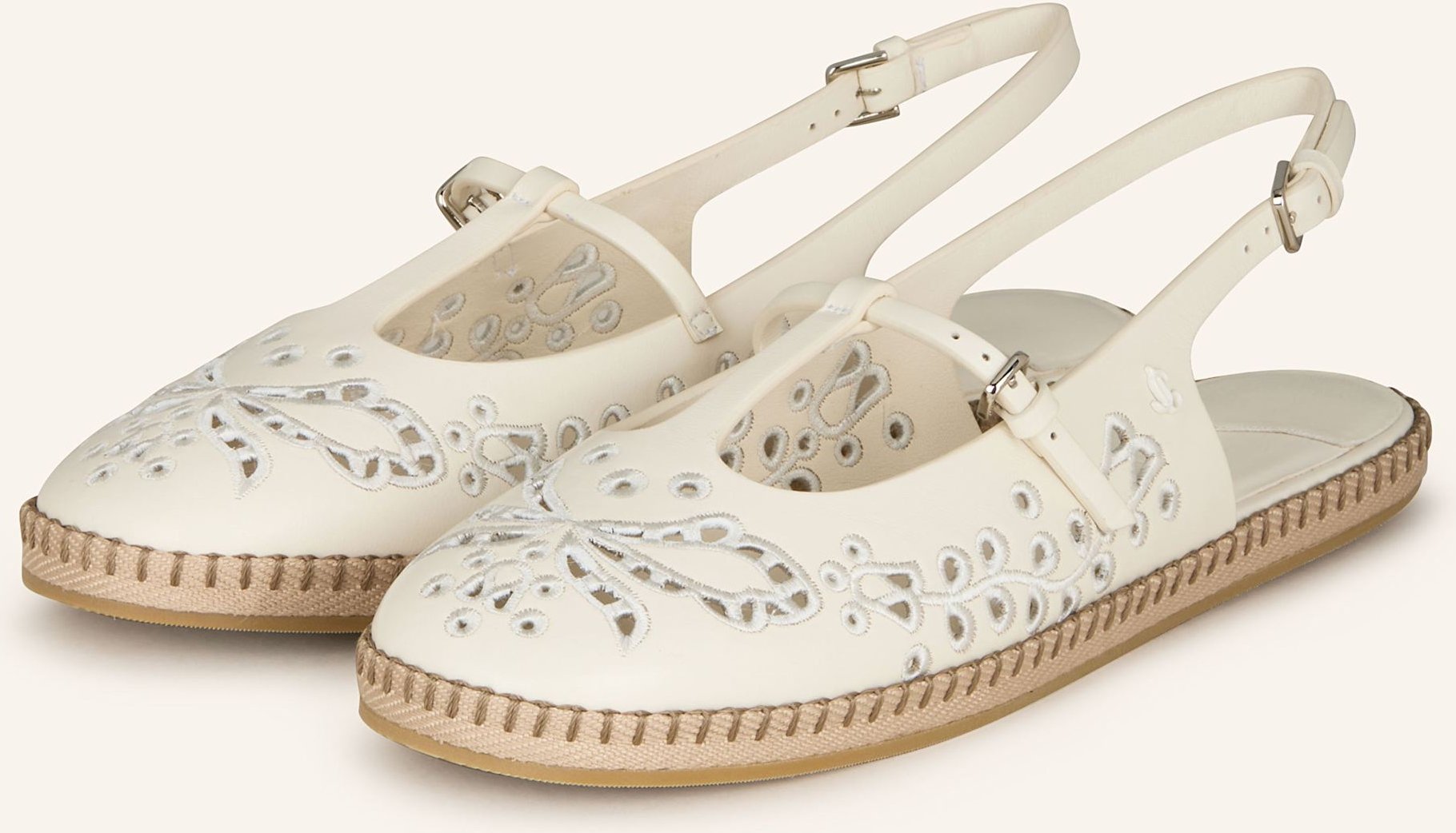 Thumbnail - Jimmy Choo Mary-Jane-Ballerinas Amiee Flat weiss
