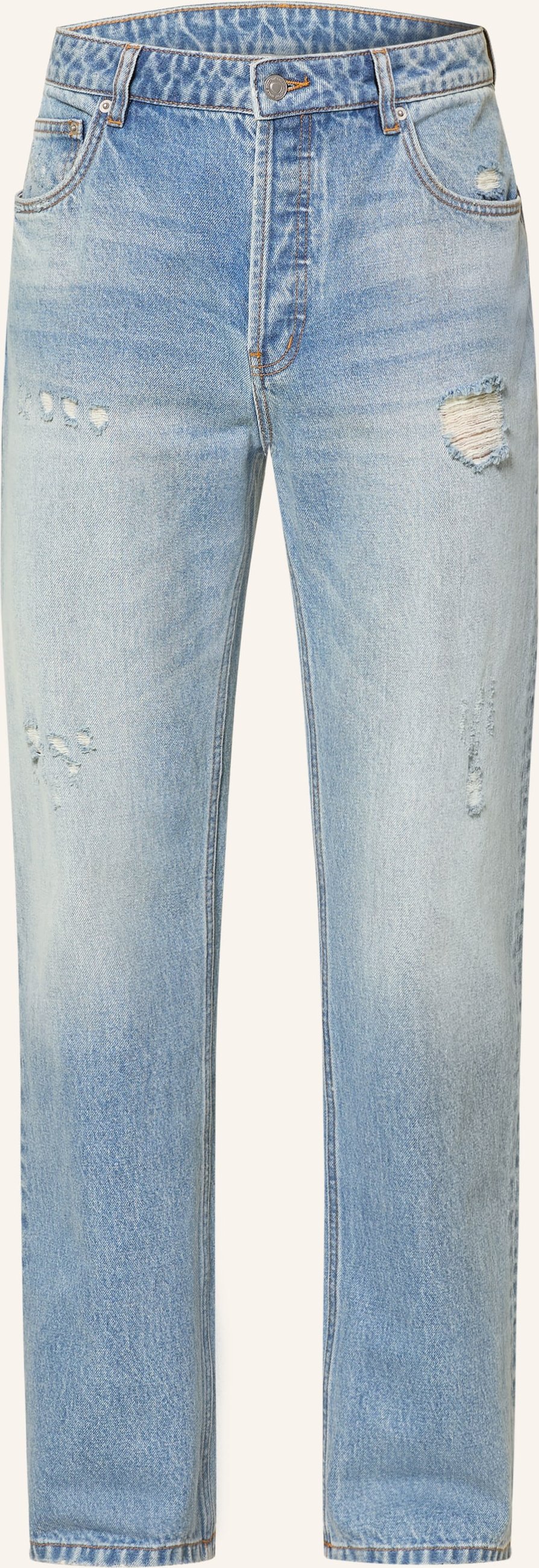 Cole Buxton Destroyed Jeans Beverley Relaxed Fit blau