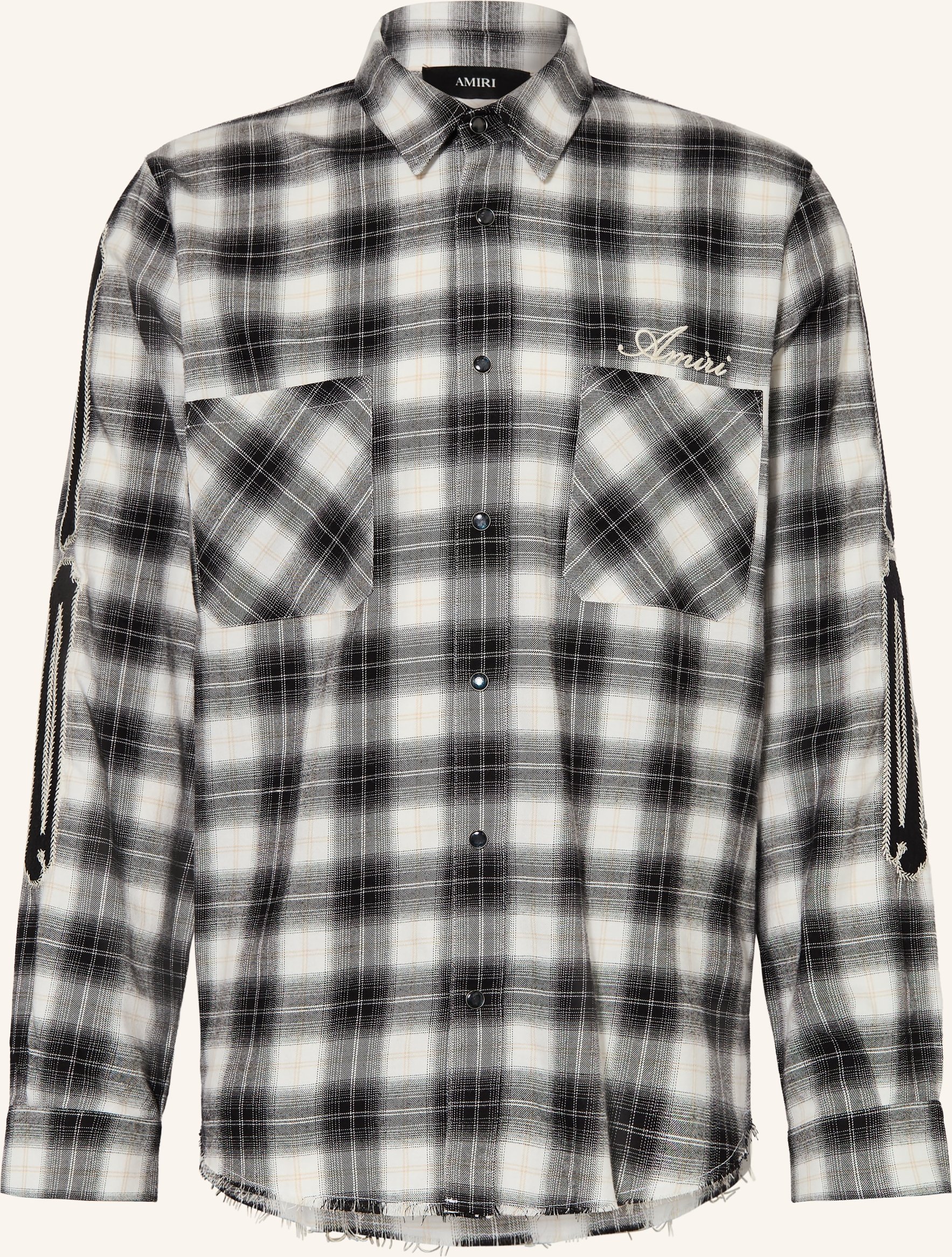 Amiri Flanell-Overshirt schwarz