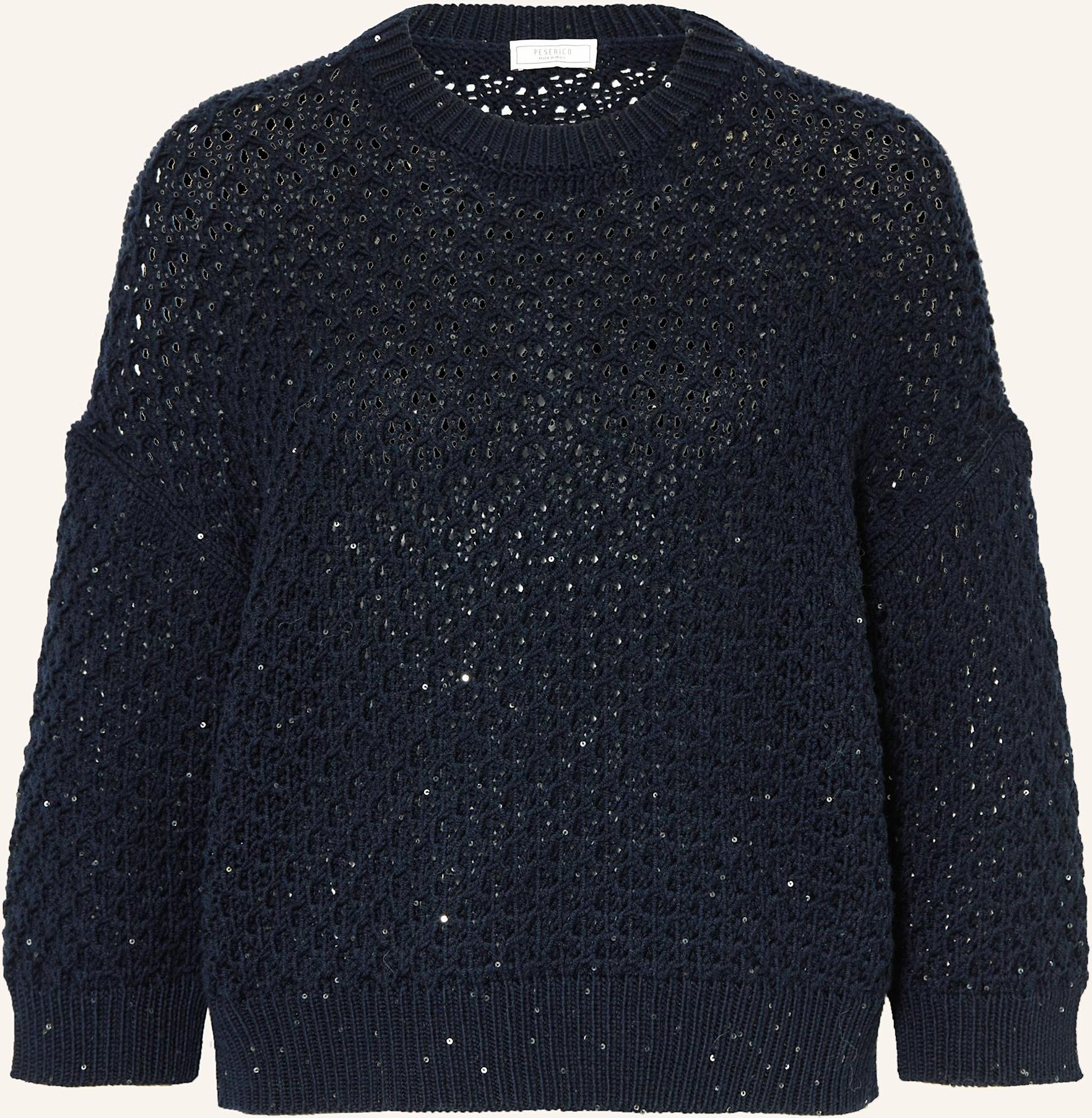 Peserico Pullover Mit 3/4-Arm Und Pailletten blau