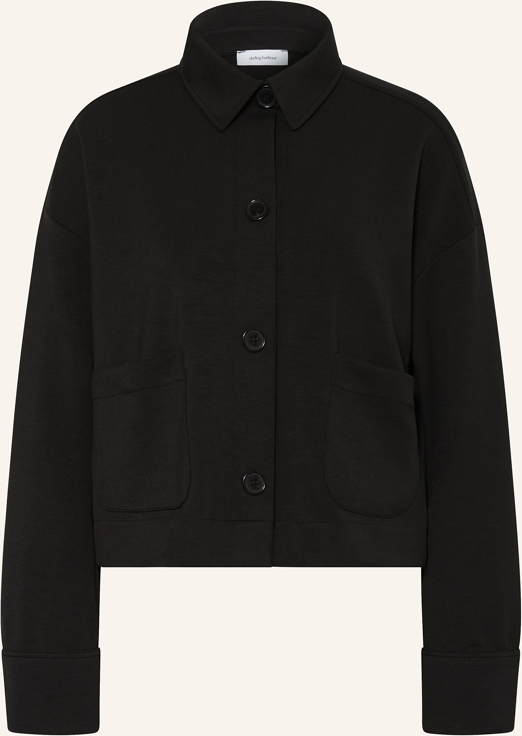 Darling Harbour Jersey-Overjacket schwarz