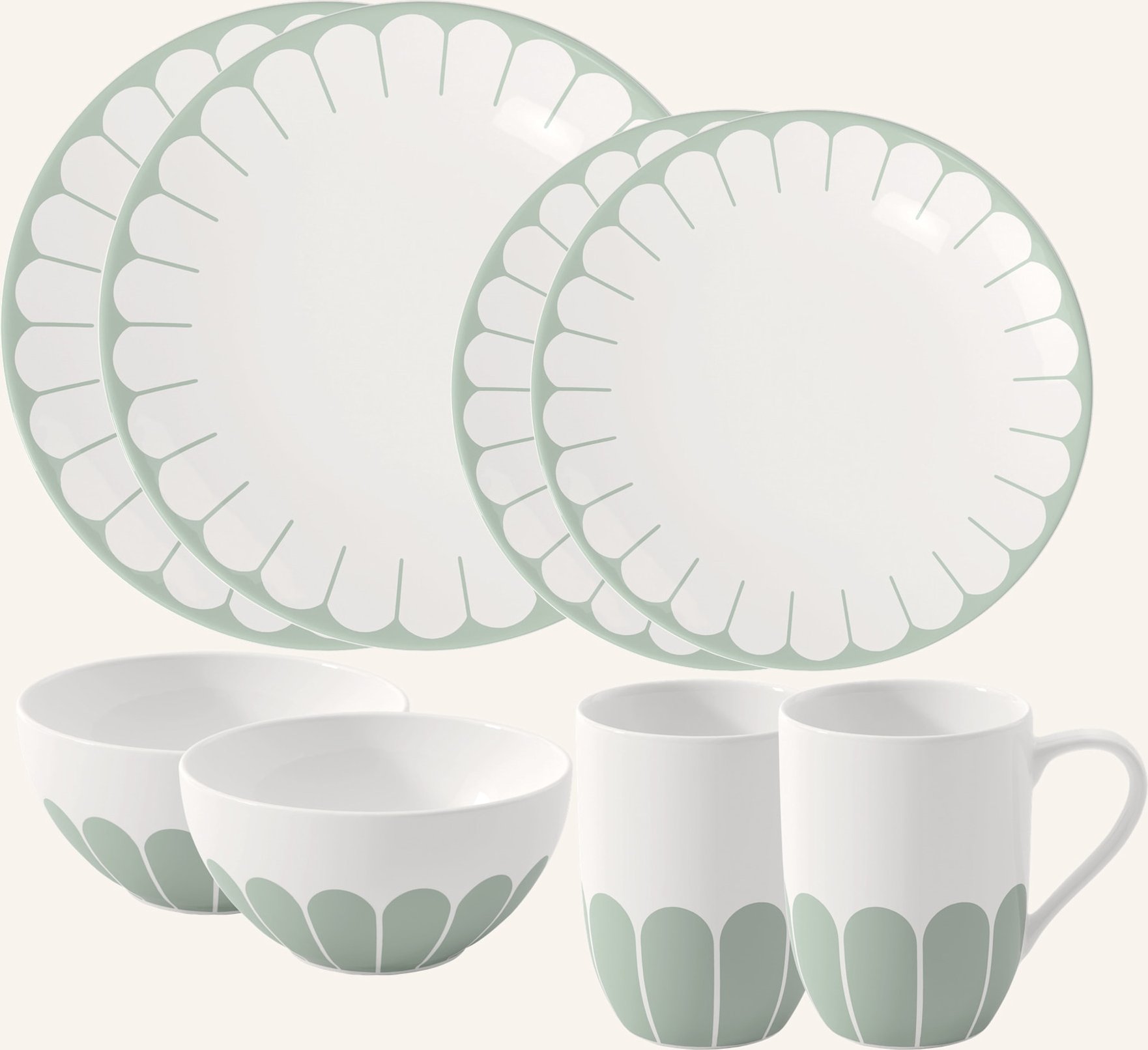 Villeroy & Boch Starter-Set 8tlg. Fleur Vert gruen