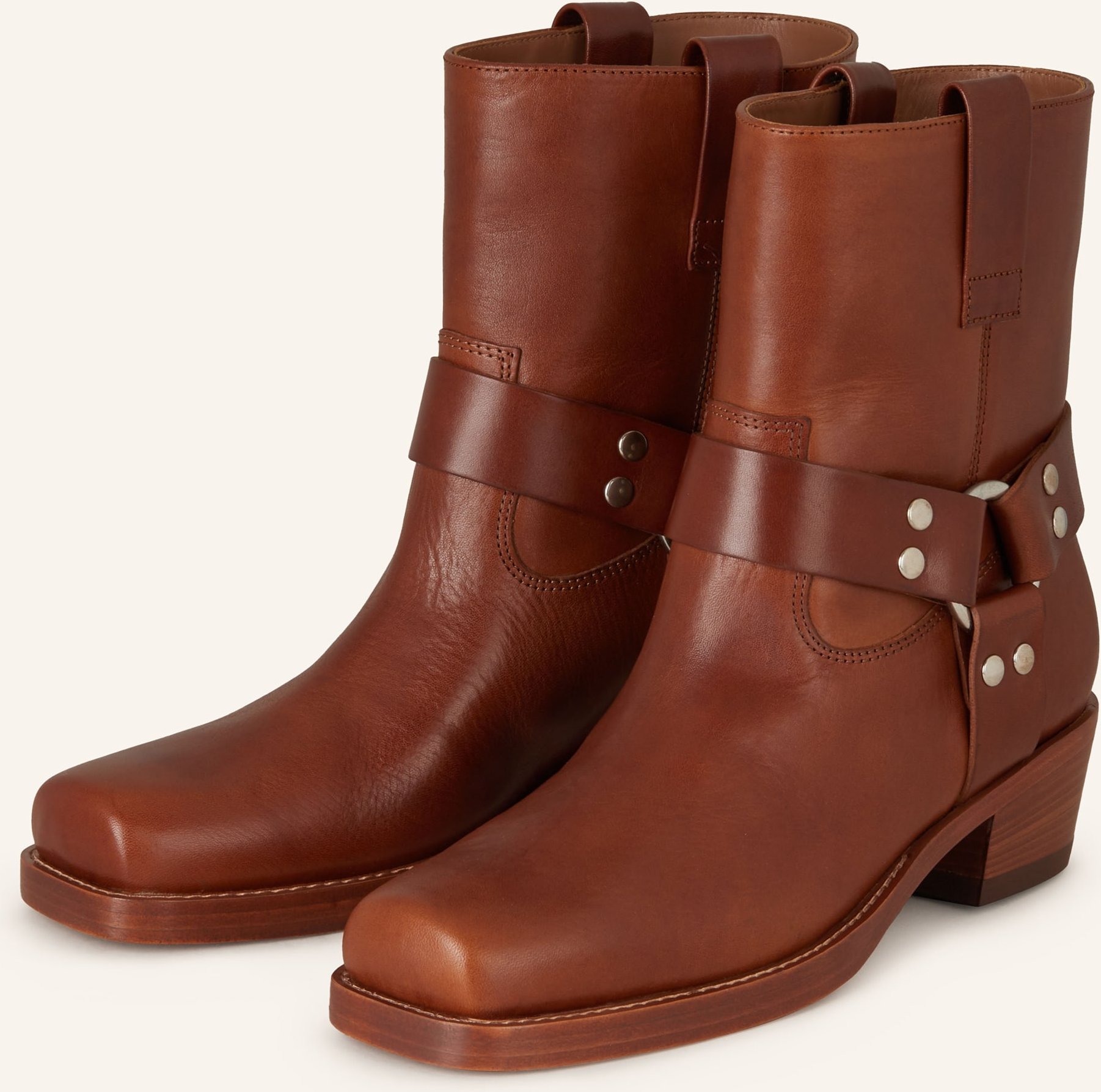 Paris Texas Biker Boots Roxy Mit Nieten braun