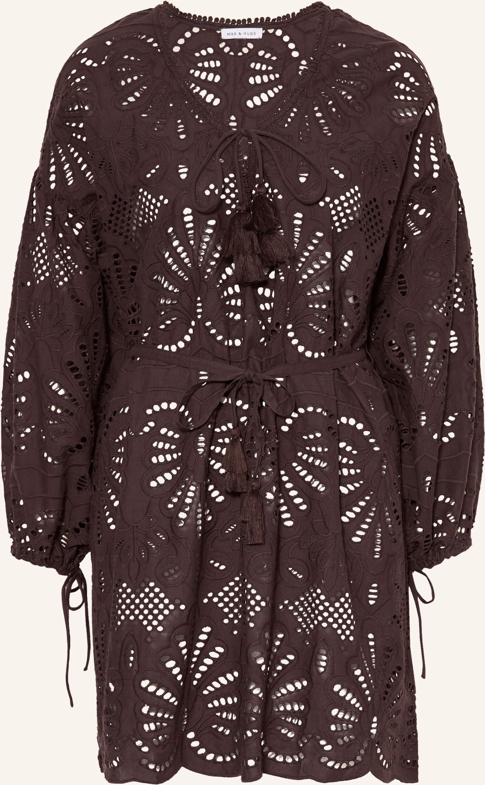 Mrs & Hugs Strandkleid Aus Lochspitze braun