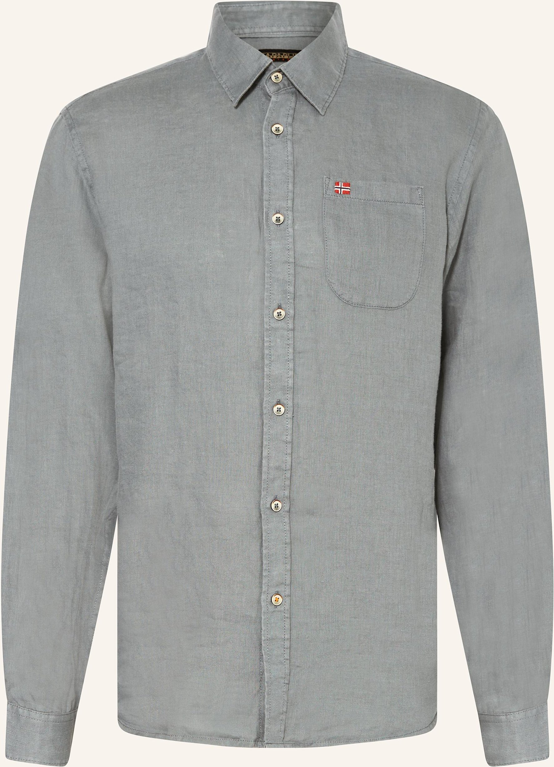 Napapijri Leinenhemd G-Linen Ls Regular Fit gruen