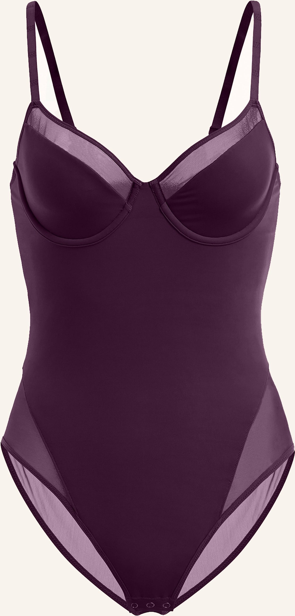 Wolford Bodies Ohne Cups Sheer Opaque Bodysuit lila