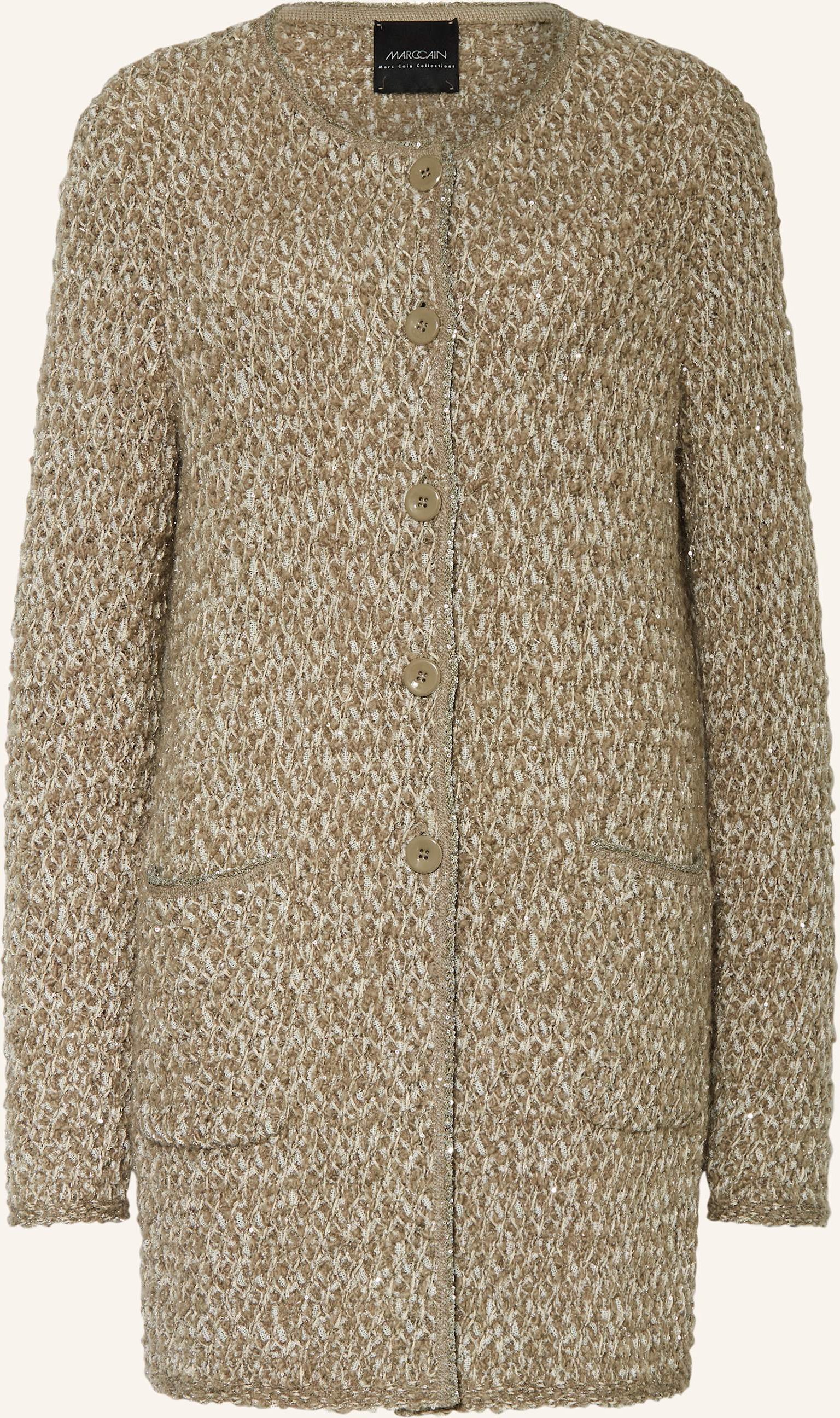 Marc Cain Strickjacke Mit Pailletten gruen