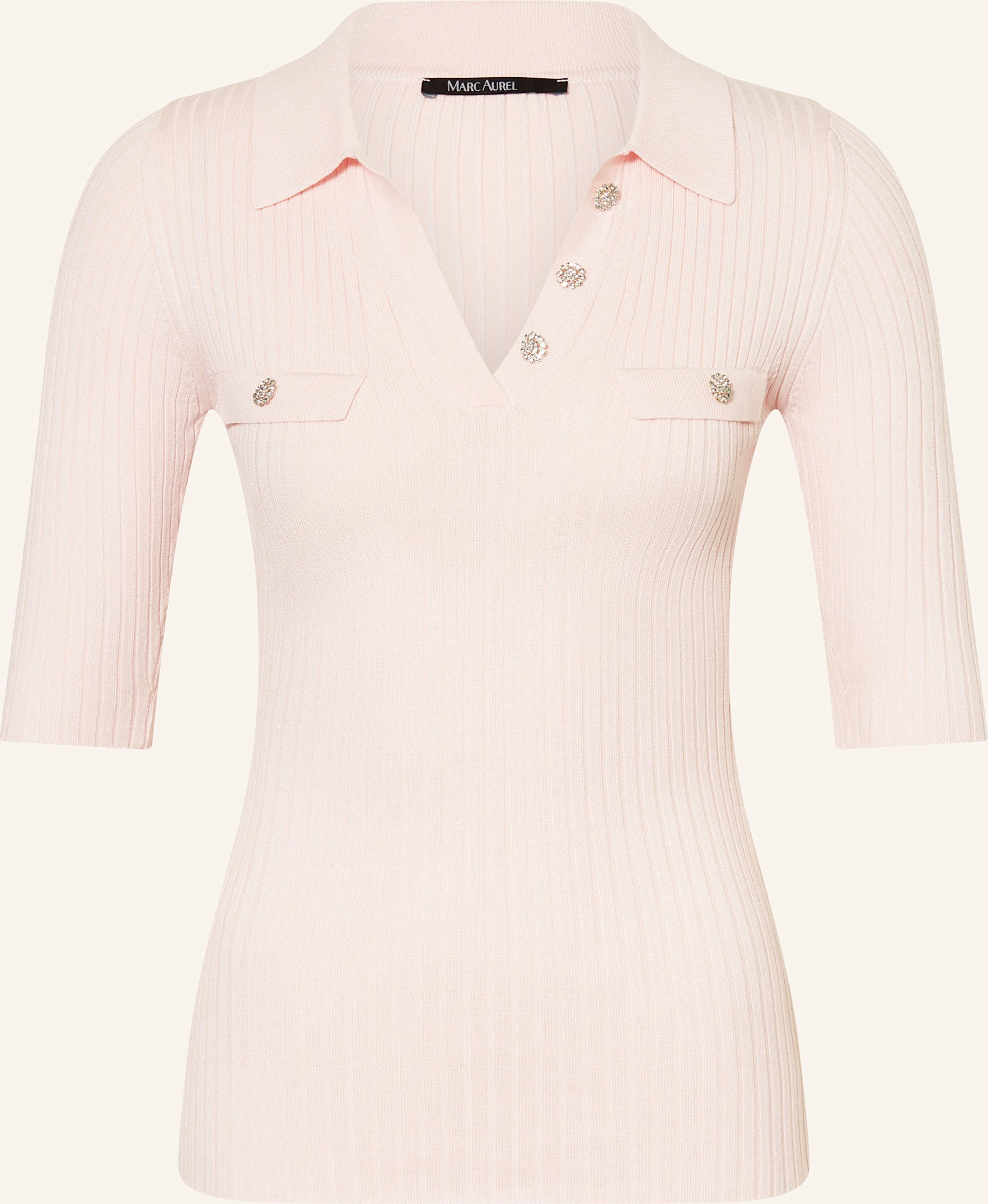 Marc Aurel Strick-Poloshirt rosa