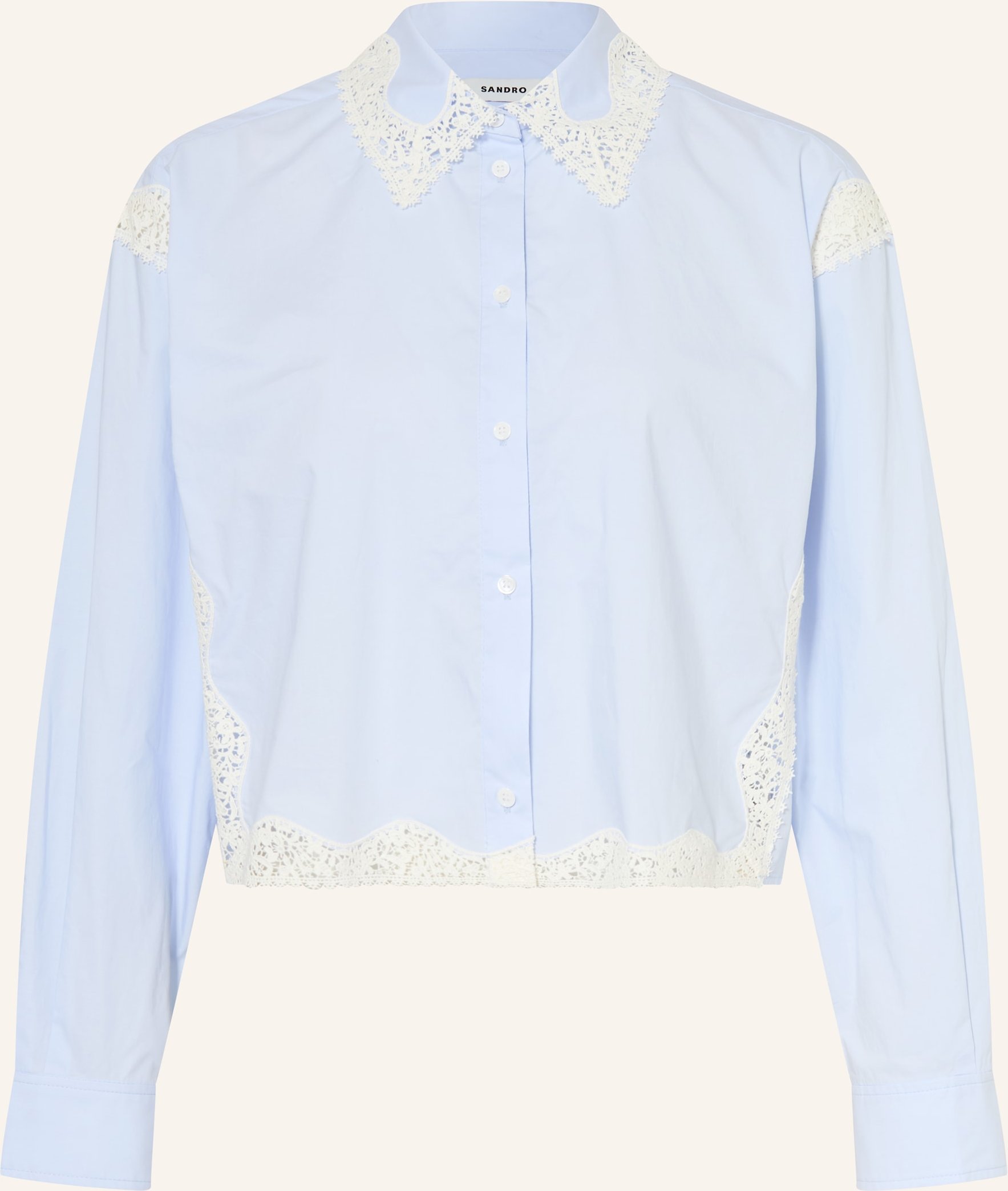 Sandro Hemdbluse Mit Spitze blau