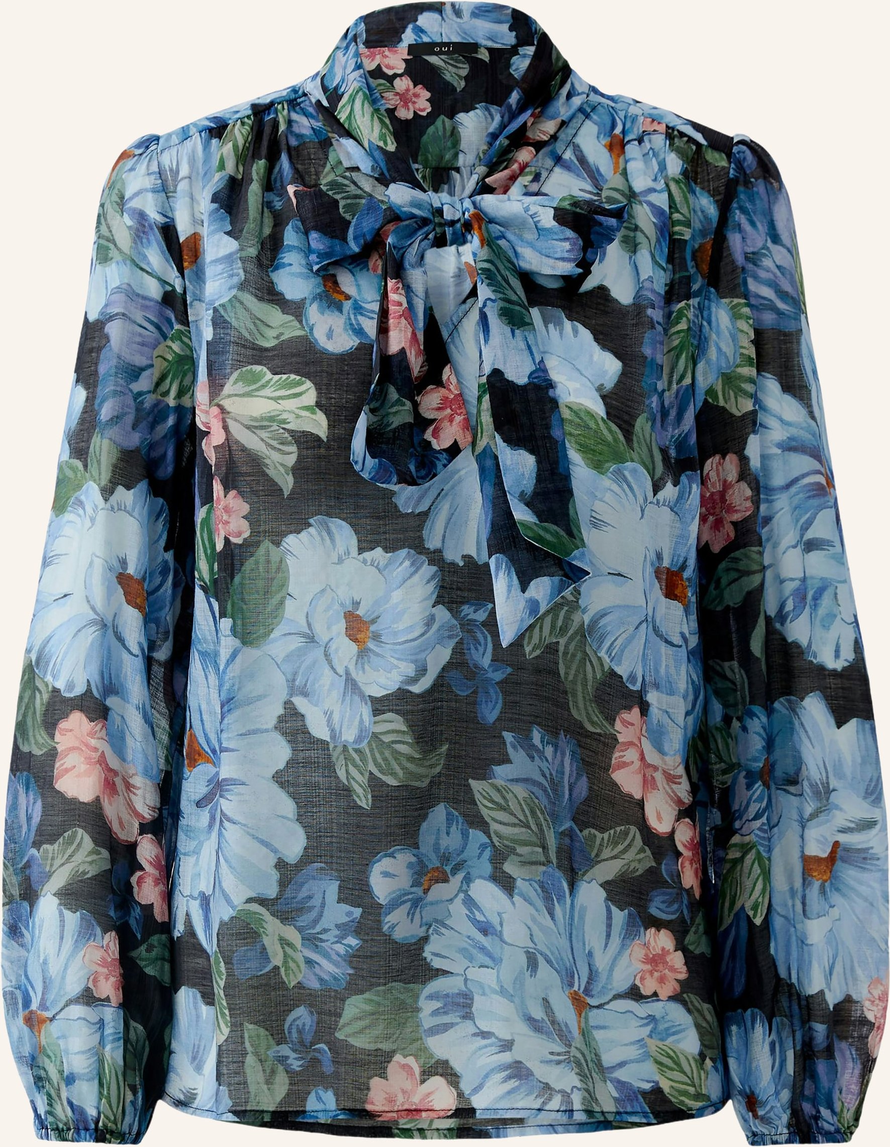 Oui Schluppenbluse blau