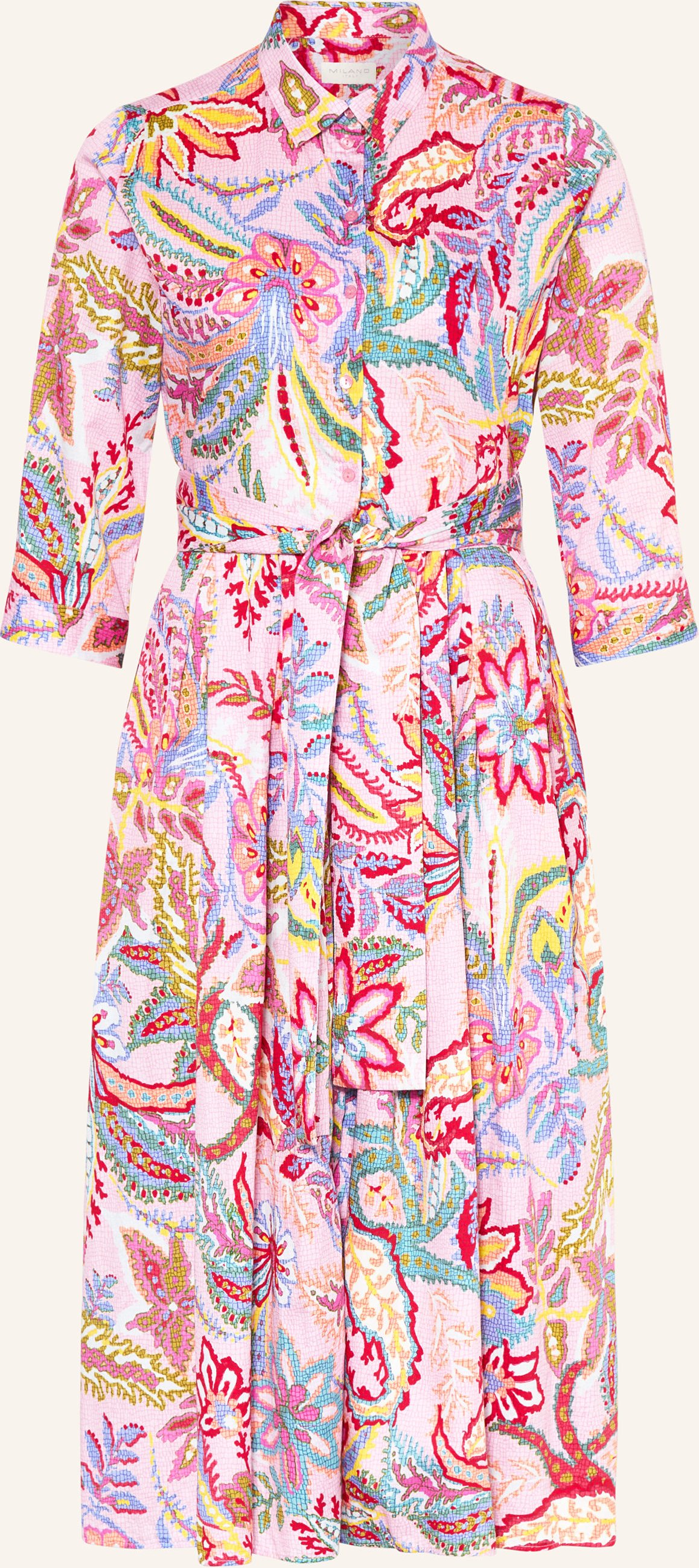 Milano Italy Hemdblusenkleid Mit 3/4-Arm rosa