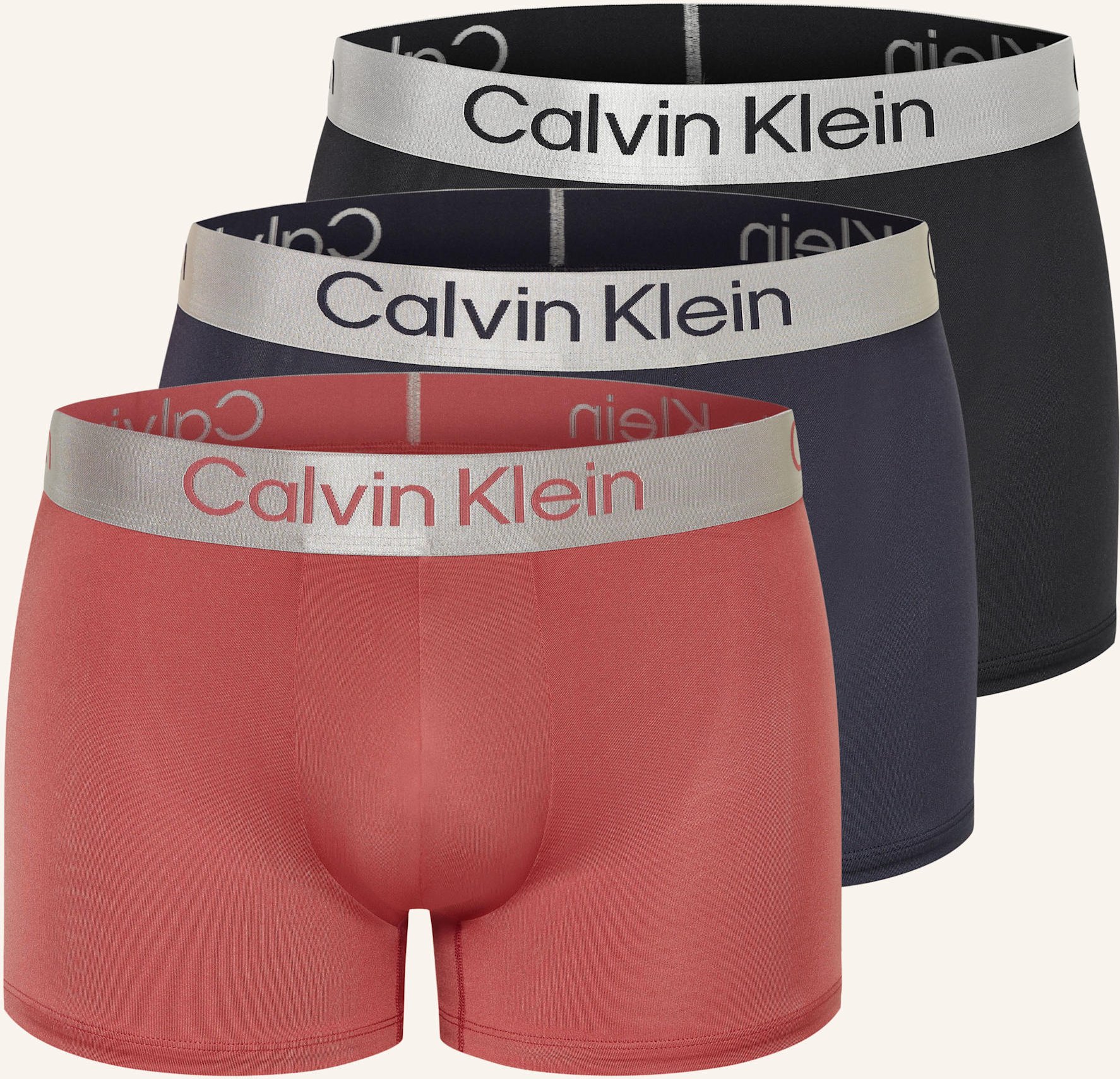 Calvin Klein 3er-Pack Boxershorts Micro Stretch rot