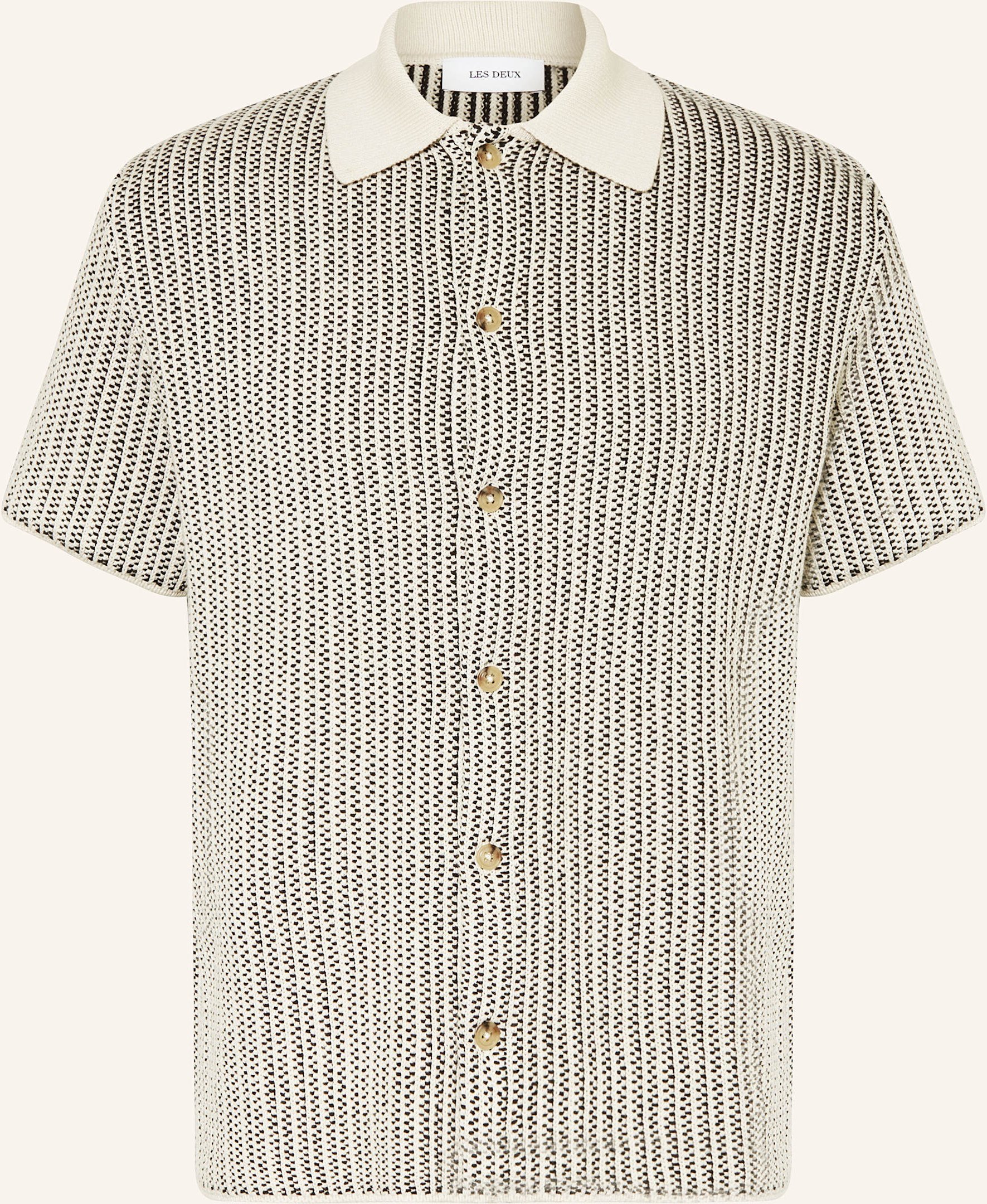 Les Deux Strickhemd Easton Comfort Fit beige