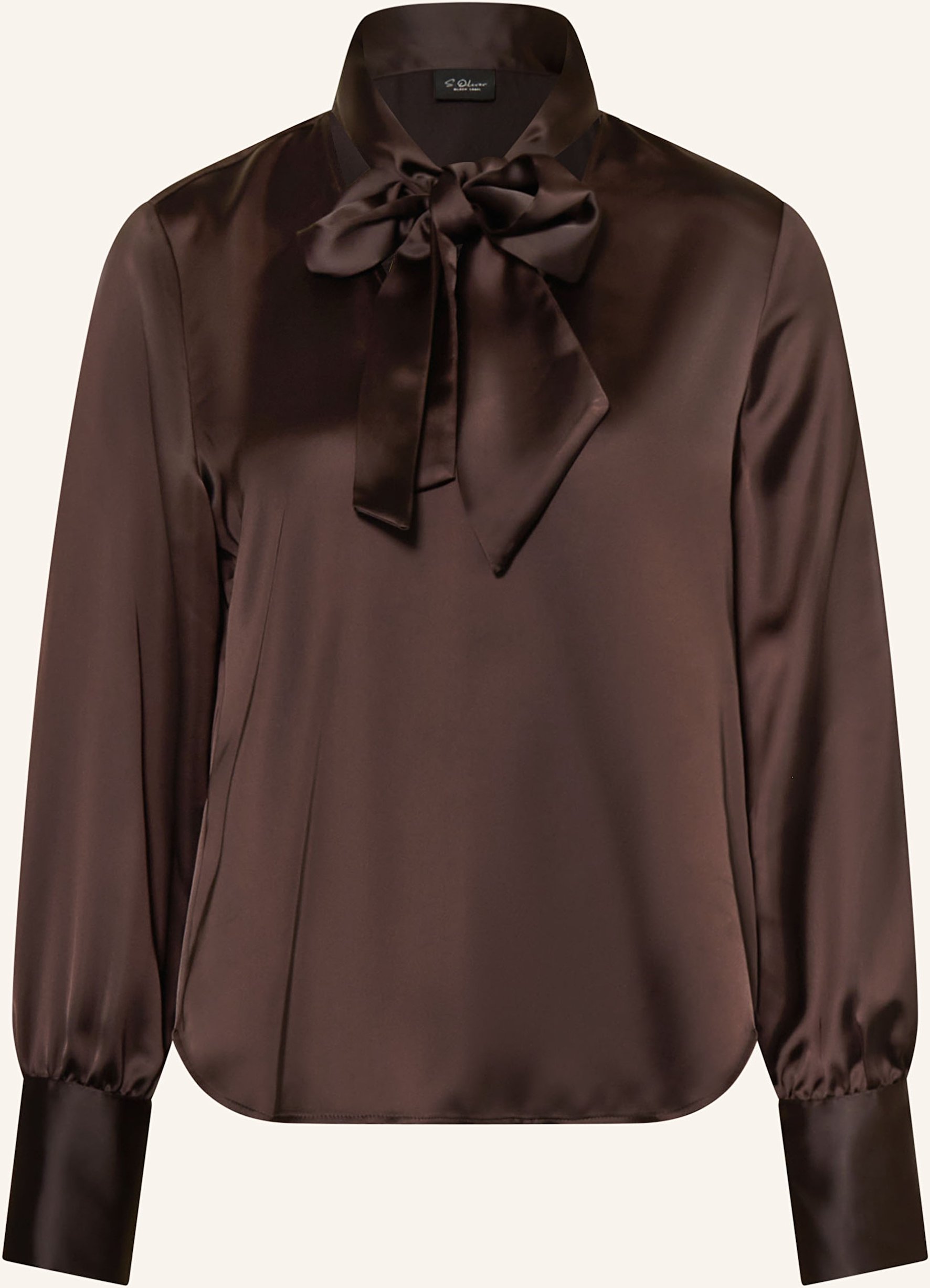 S.Oliver Black Label Schluppenbluse Aus Satin braun