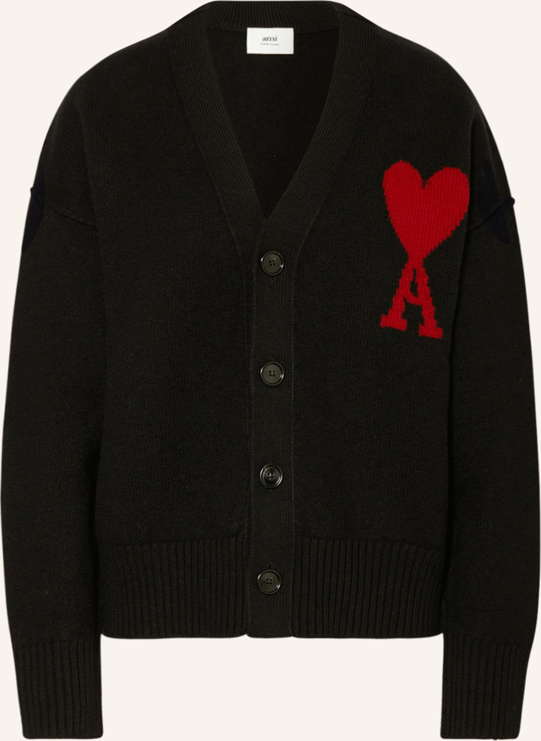 Ami Paris Oversized-Strickjacke schwarz